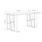 Decortieliving - Honey Modern Desk With Bookshelf Legs Width 137cm
