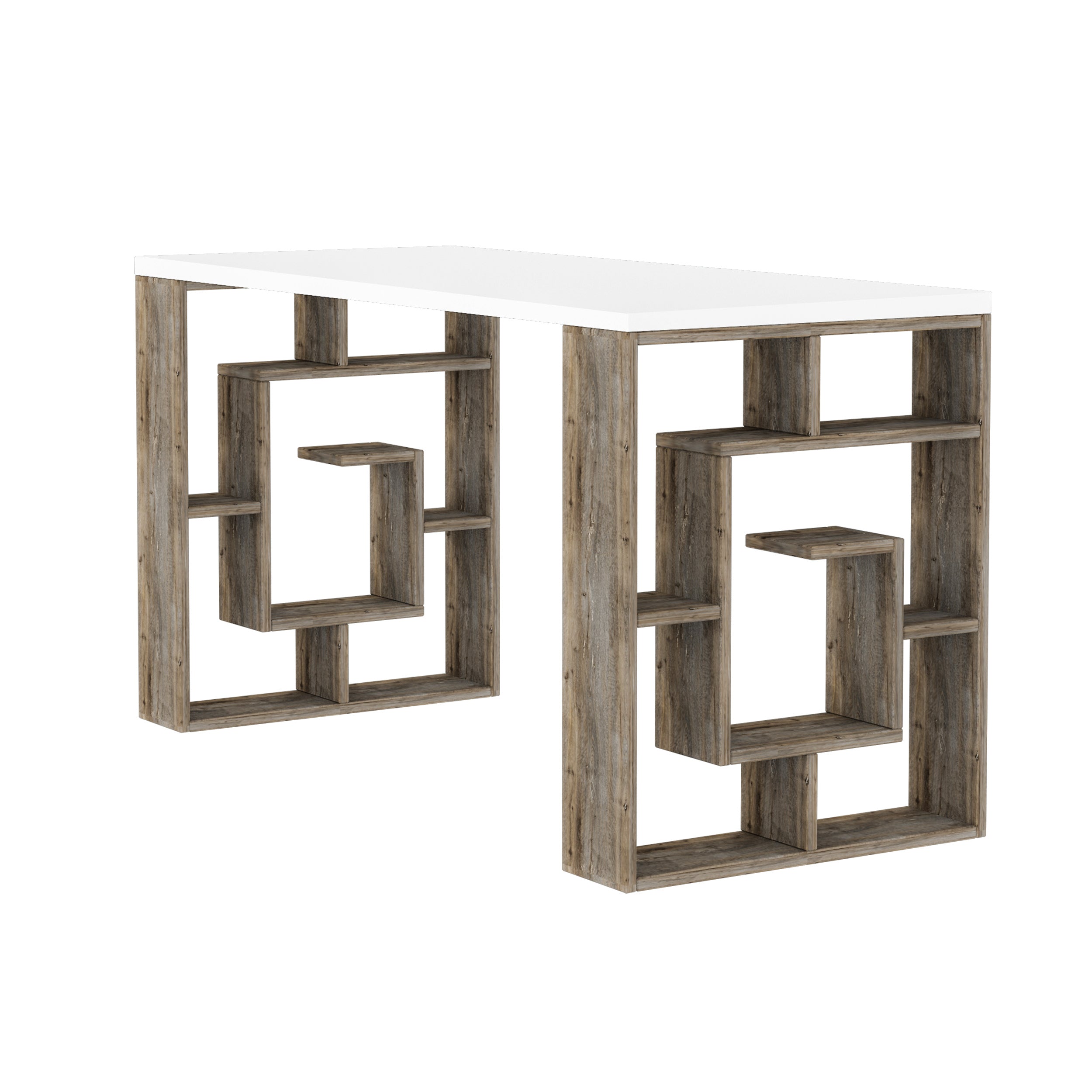 Decortieliving - Labirent Modern Desk With Bookshelf Legs Width 137cm