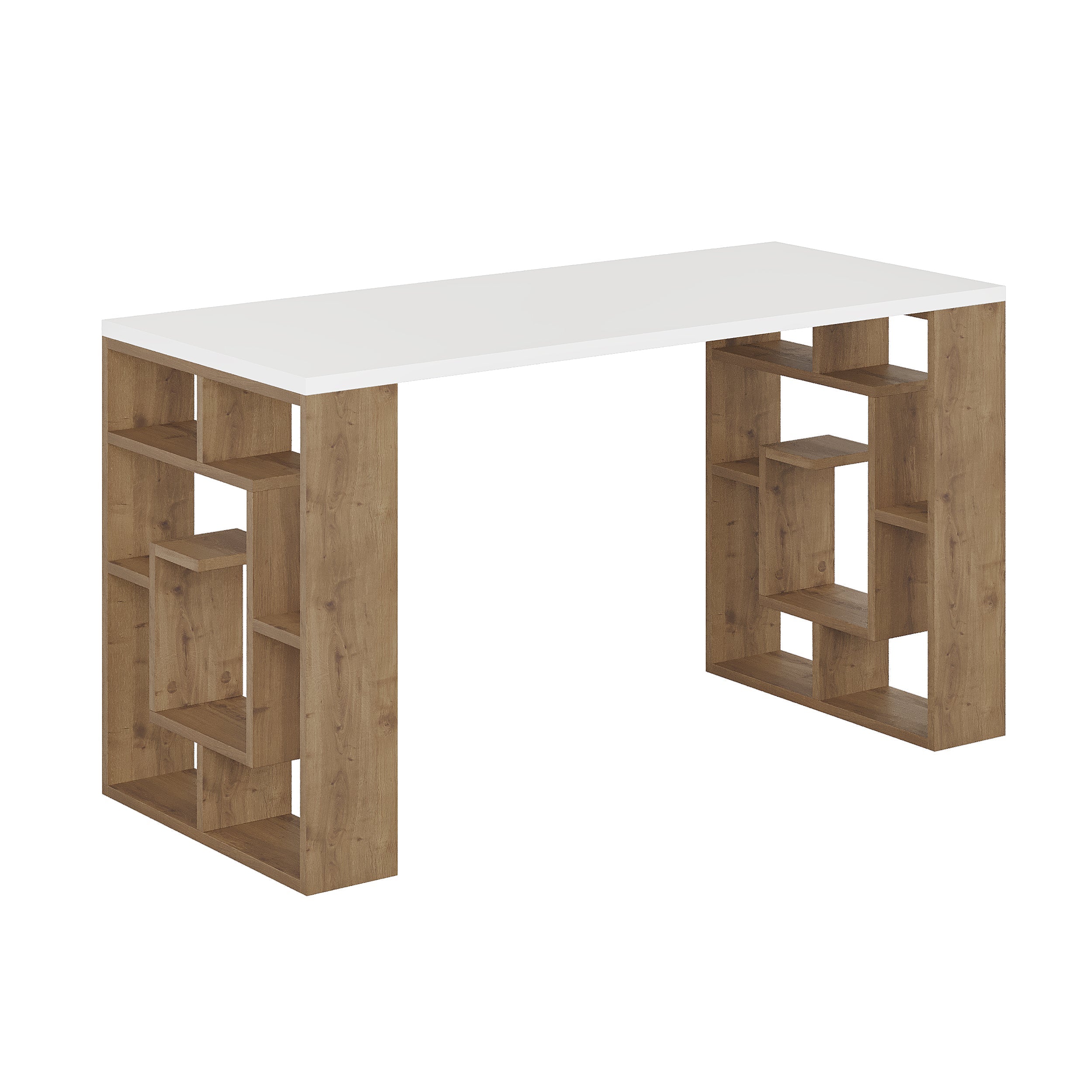 Decortieliving - Labirent Modern Desk With Bookshelf Legs Width 137cm