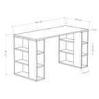Decortieliving - Colmar Modern Desk With Bookshelf Legs Width 140cm