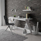 Decortieliving - Papillon Modern Desk With Bookshelf Legs Width 137cm