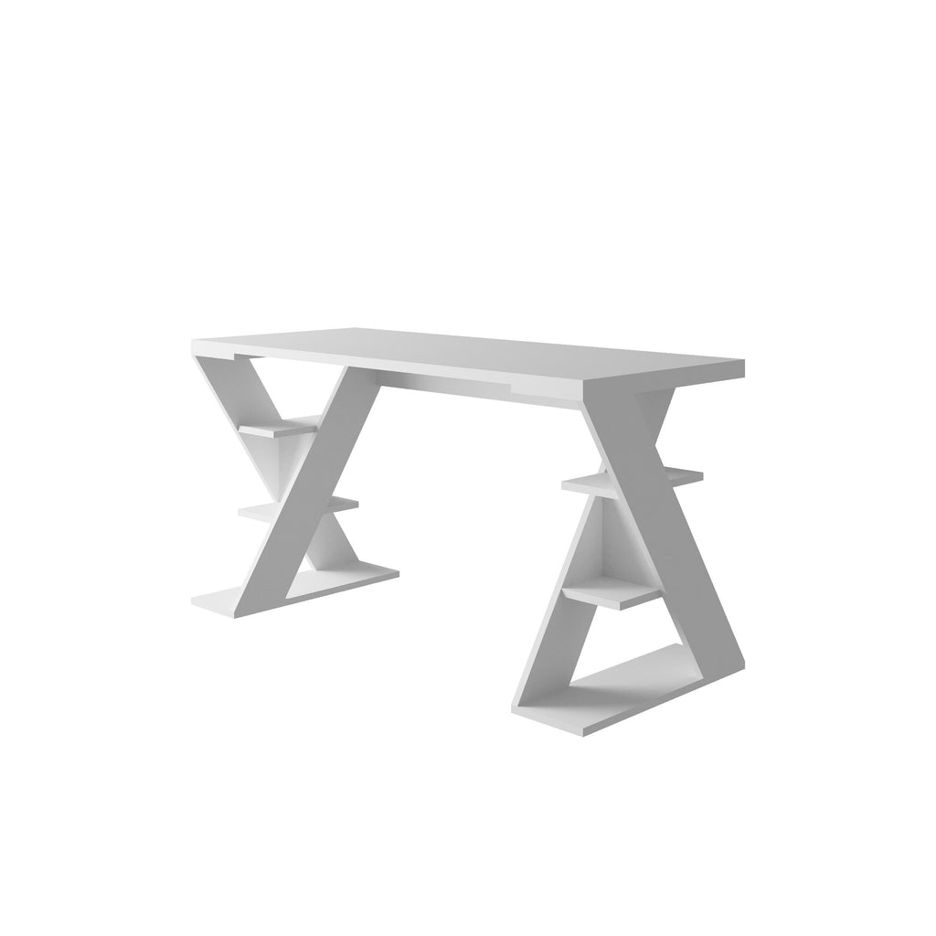 Decortieliving - Papillon Modern Desk With Bookshelf Legs Width 137cm