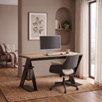Decortieliving - Papillon Modern Desk With Bookshelf Legs Width 137cm