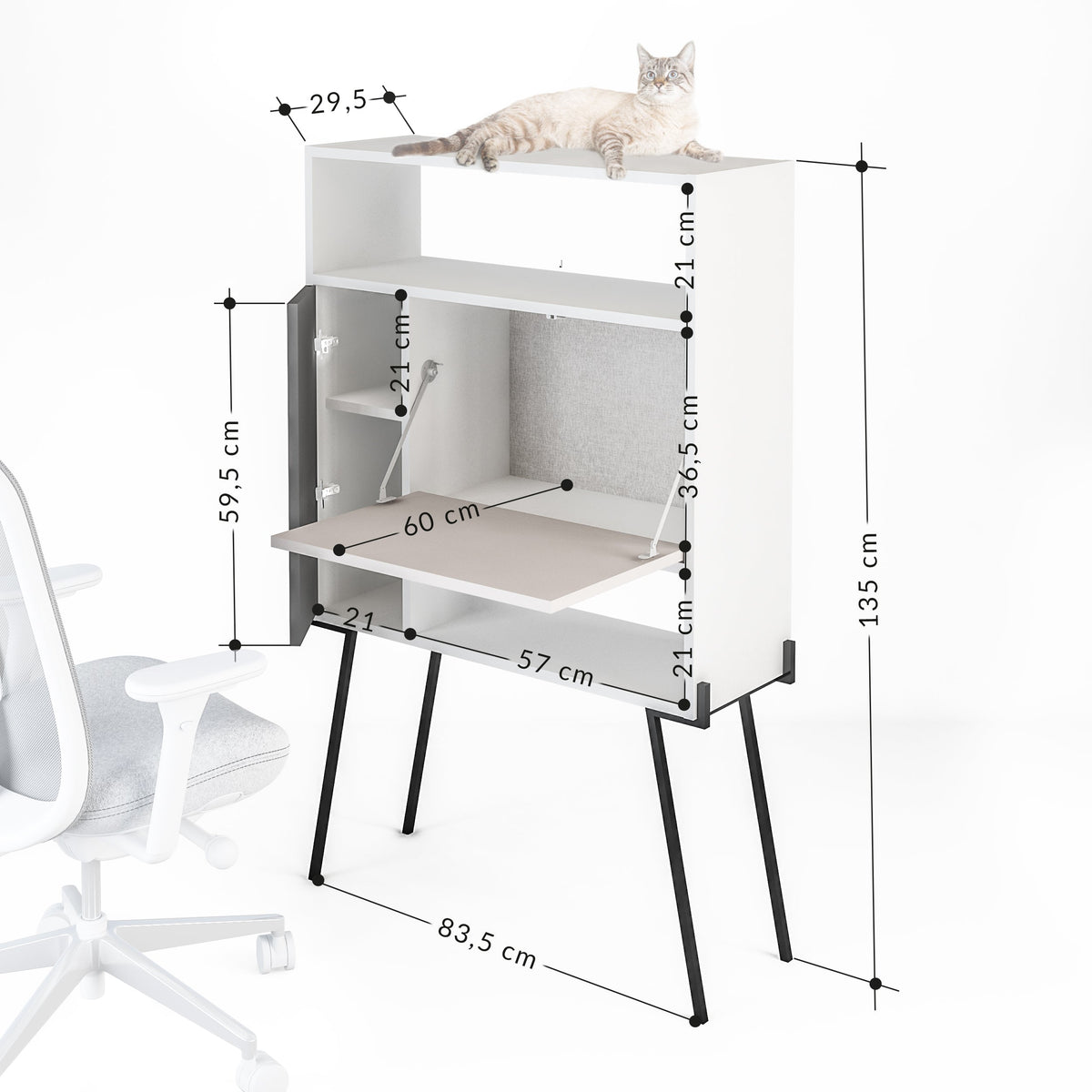 Decortieliving - Tatti Modern Desk Multipurpose With Storage