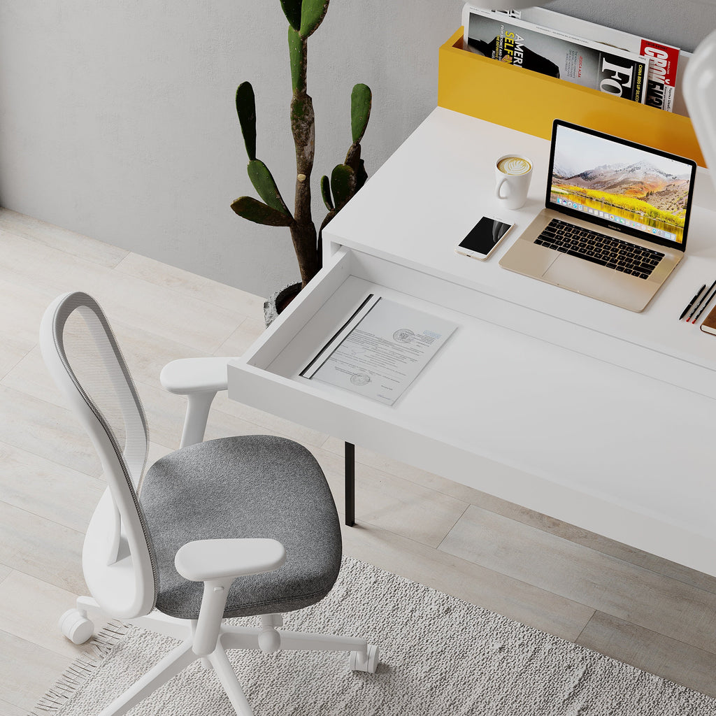Decortieliving - Leila Modern Desk Multipurpose Study Modern Desk Width 110cm