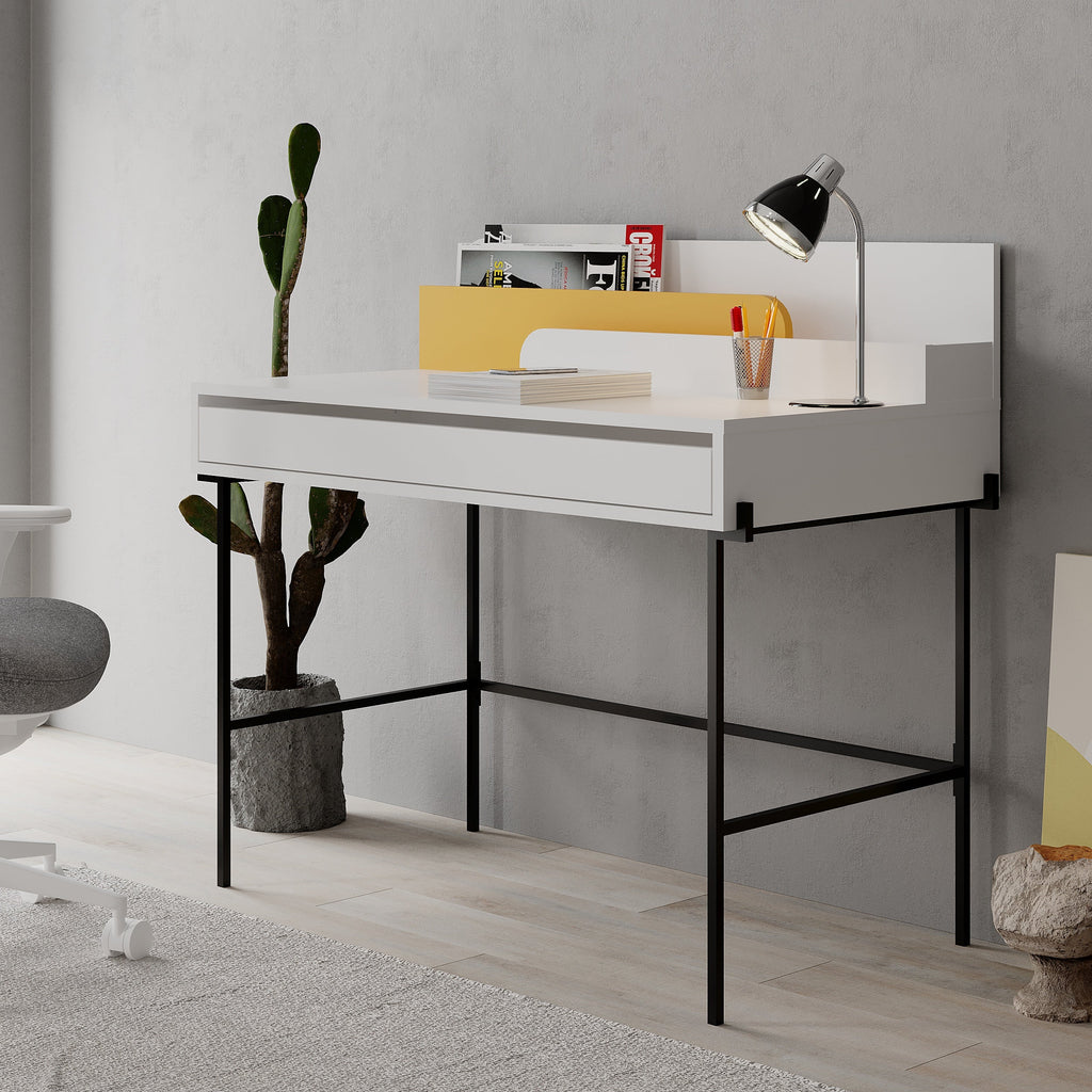 Decortieliving - Leila Modern Desk Multipurpose Study Modern Desk Width 110cm