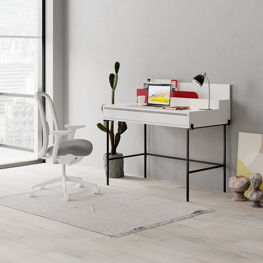 Decortieliving - Leila Modern Desk Multipurpose Study Modern Desk Width 110cm
