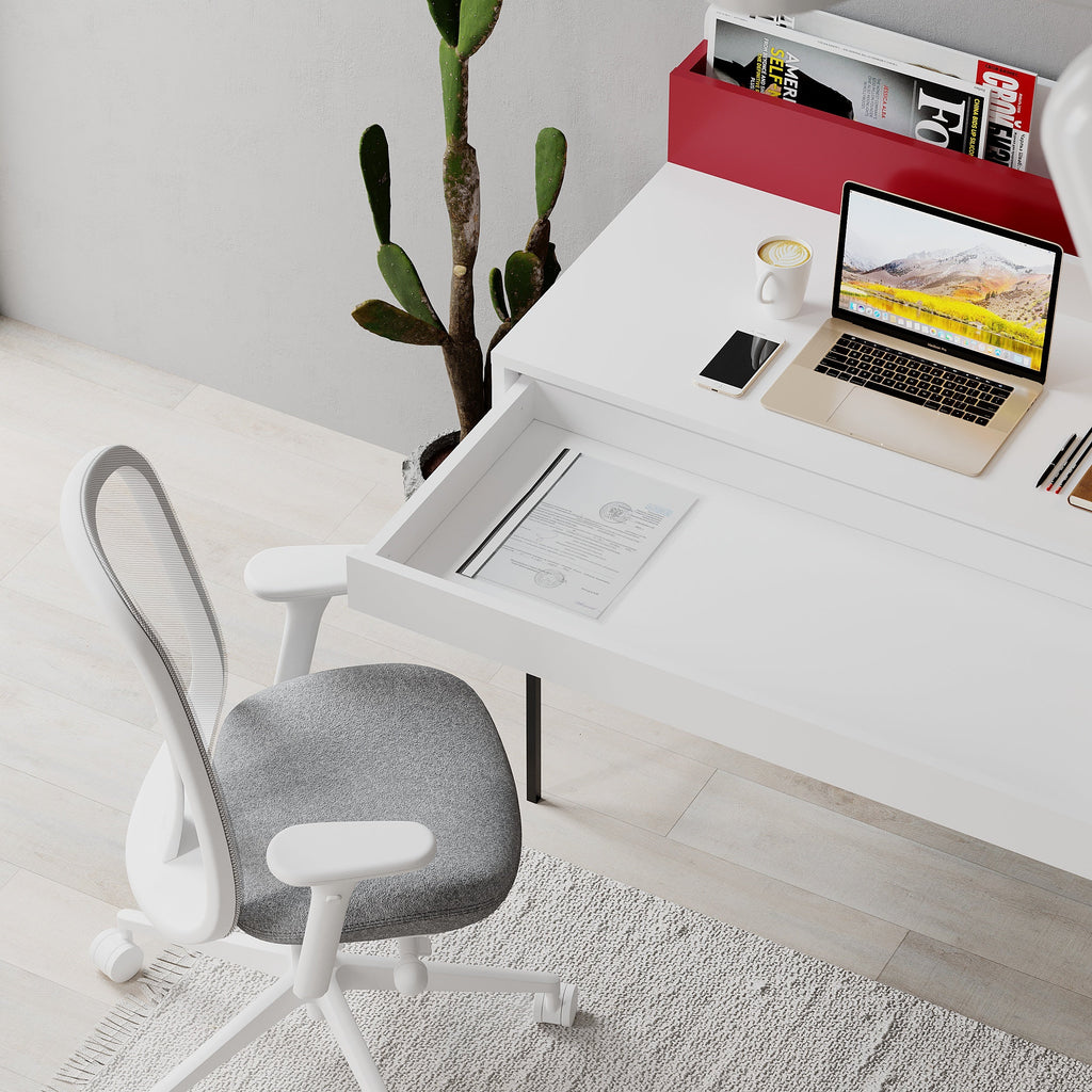 Decortieliving - Leila Modern Desk Multipurpose Study Modern Desk Width 110cm