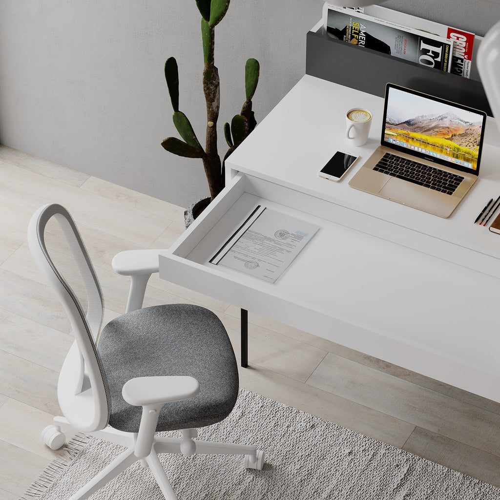 Decortieliving - Leila Modern Desk Multipurpose Study Modern Desk Width 110cm