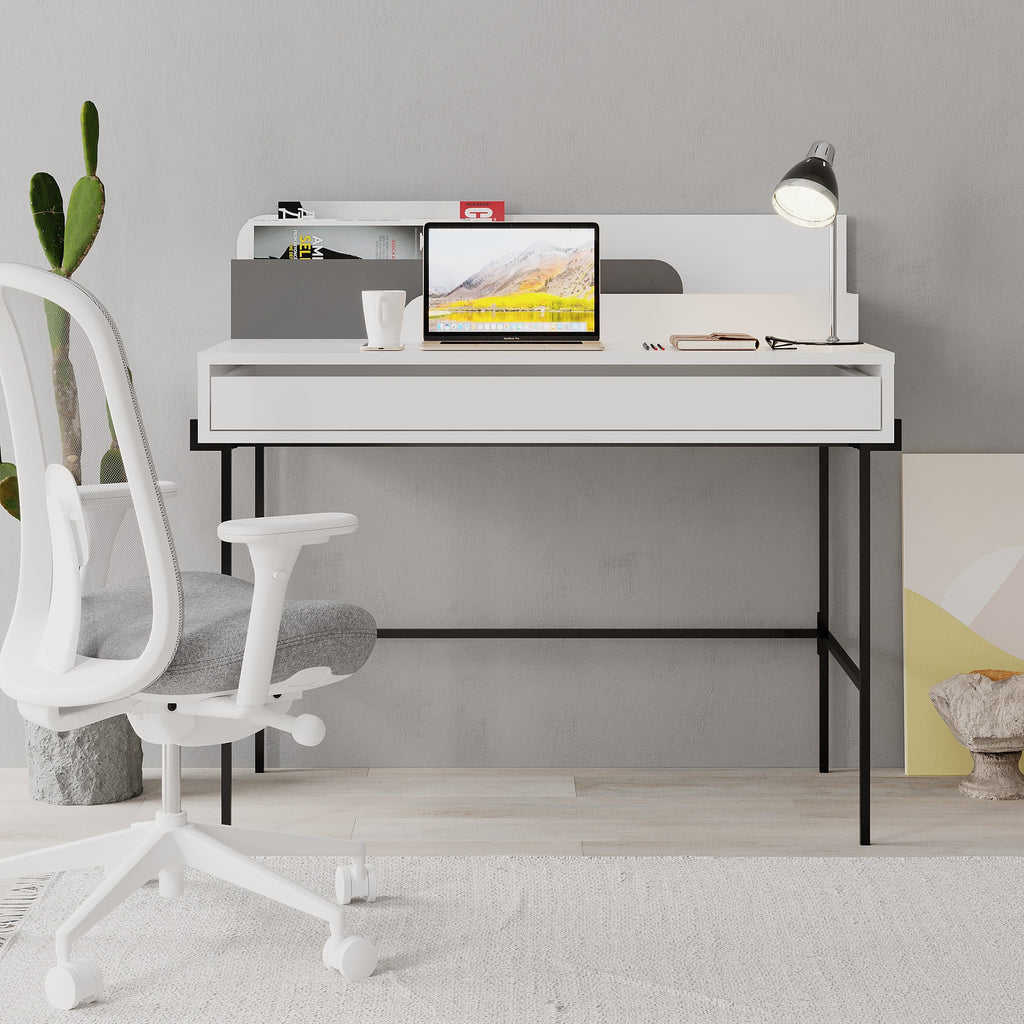 Decortieliving - Leila Modern Desk Multipurpose Study Modern Desk Width 110cm