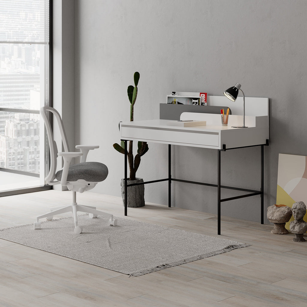Decortieliving - Leila Modern Desk Multipurpose Study Modern Desk Width 110cm
