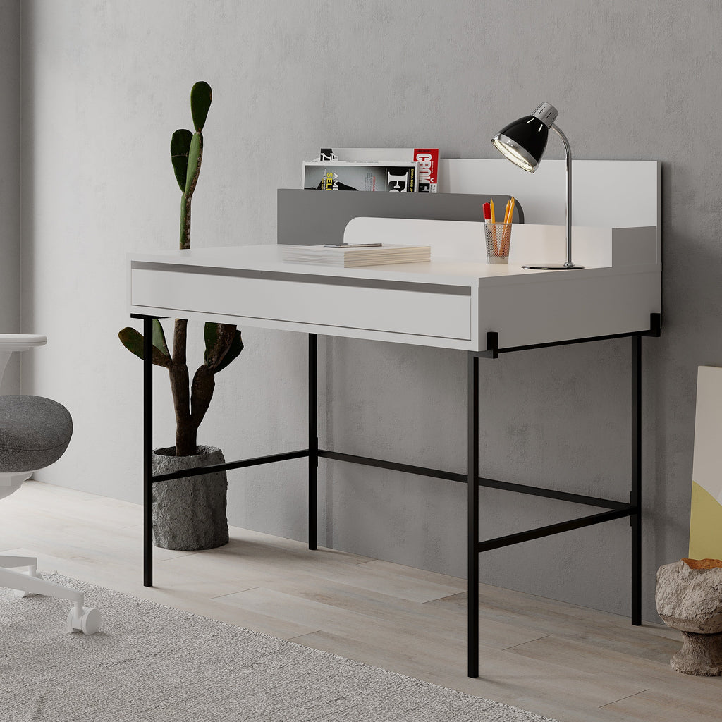 Decortieliving - Leila Modern Desk Multipurpose Study Modern Desk Width 110cm