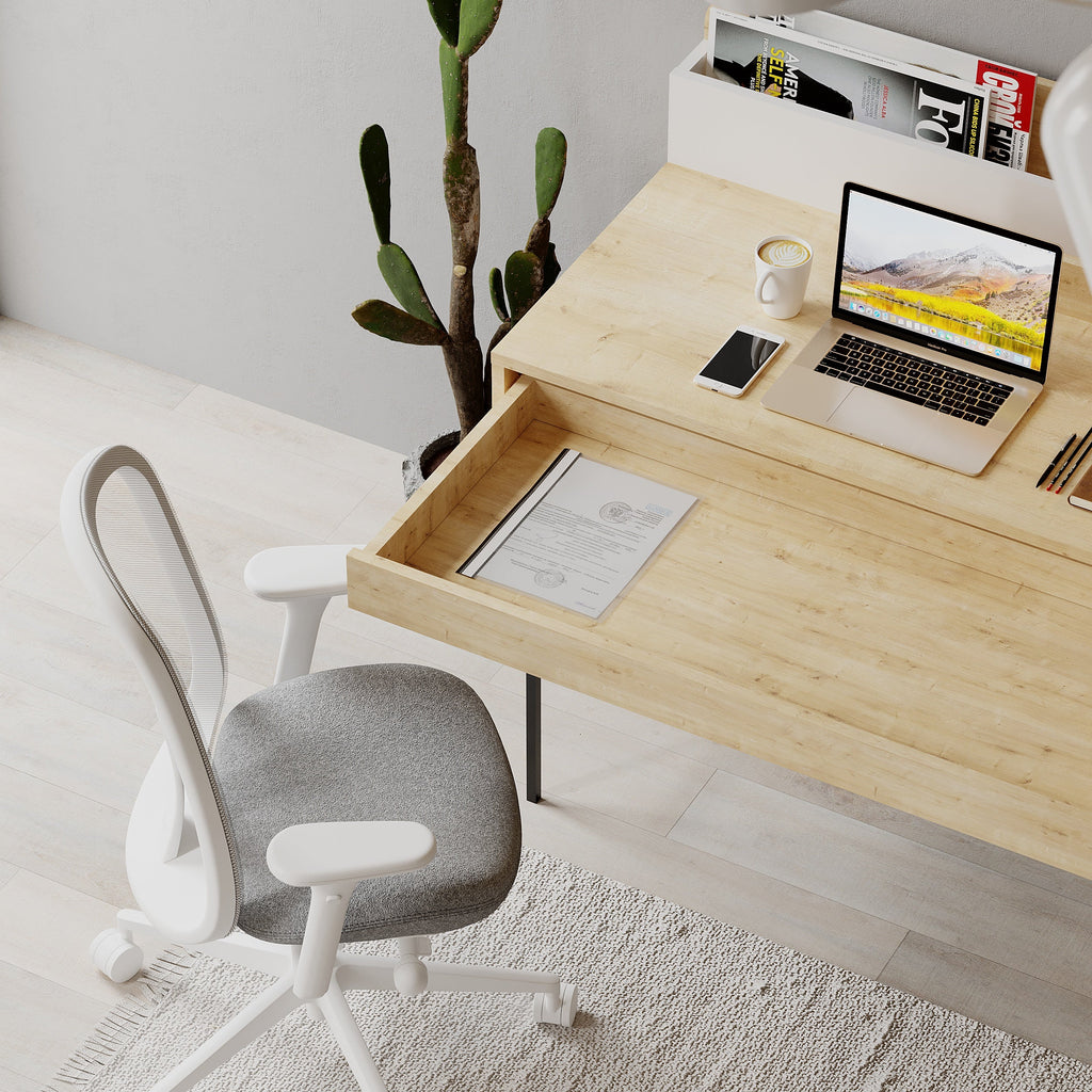 Decortieliving - Leila Modern Desk Multipurpose Study Modern Desk Width 110cm