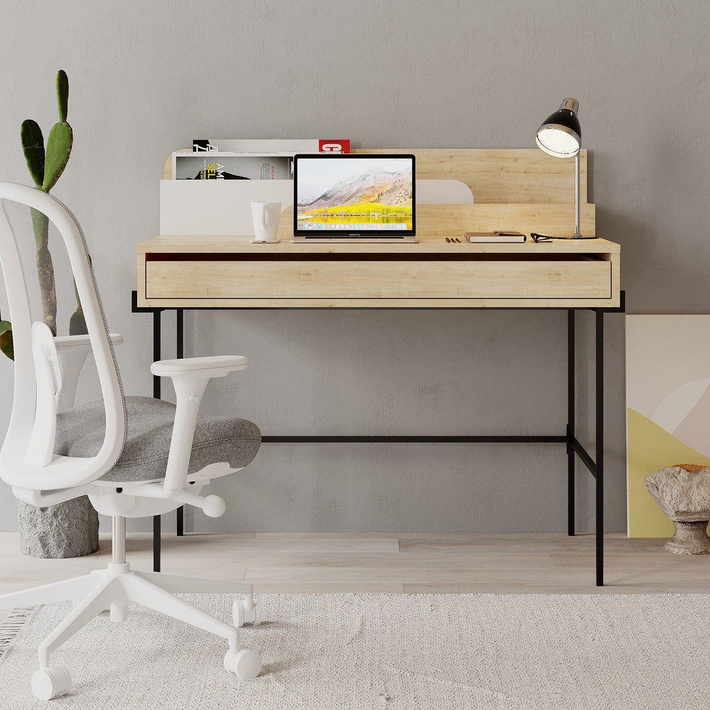 Decortieliving - Leila Modern Desk Multipurpose Study Modern Desk Width 110cm