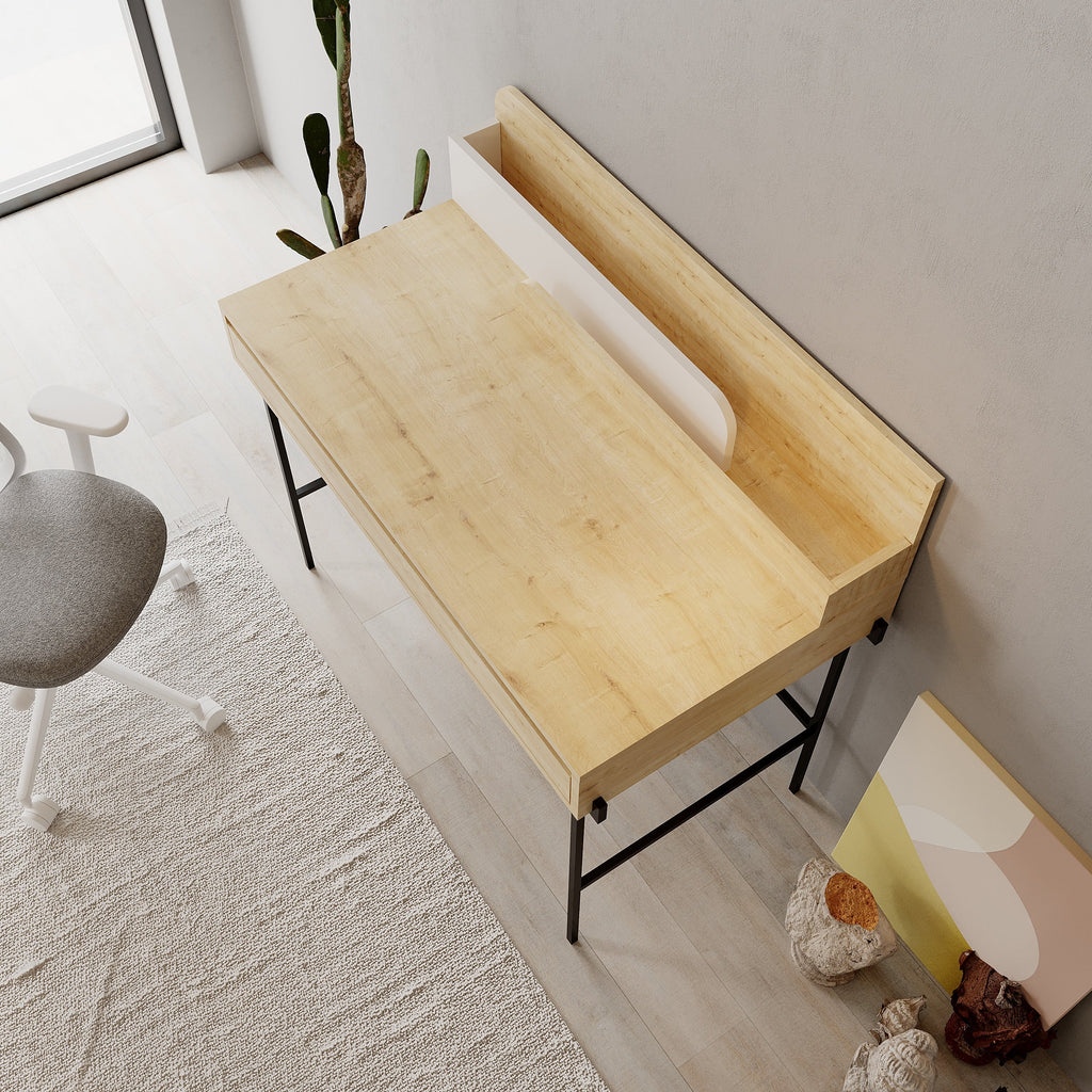 Decortieliving - Leila Modern Desk Multipurpose Study Modern Desk Width 110cm