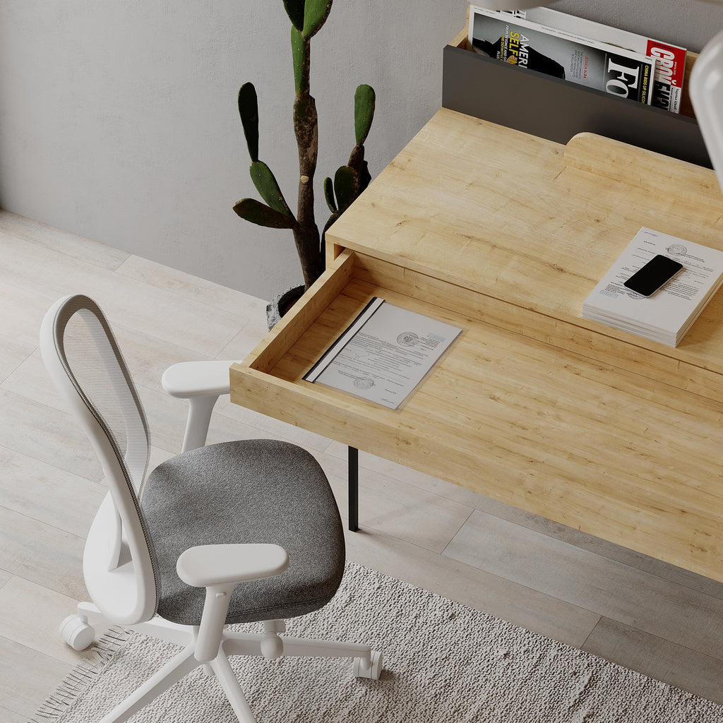 Decortieliving - Leila Modern Desk Multipurpose Study Modern Desk Width 110cm