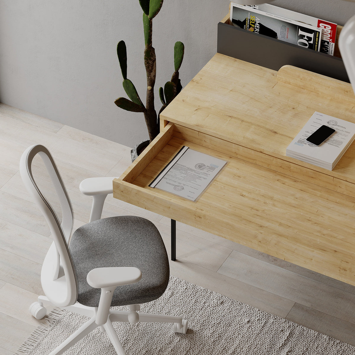 Decortieliving - Leila Modern Desk Multipurpose Study Modern Desk Width 110cm