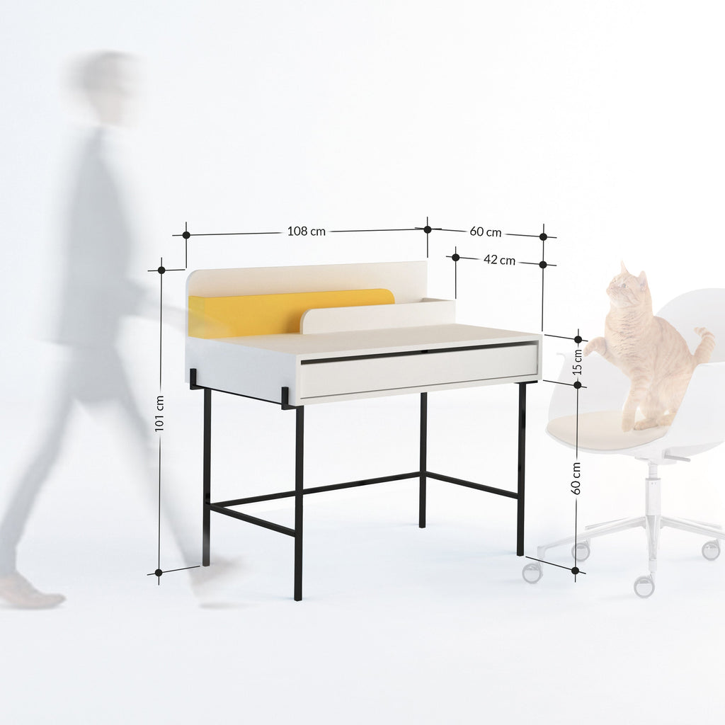 Decortieliving - Leila Modern Desk Multipurpose Study Modern Desk Width 110cm