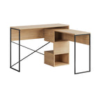 Decortieliving - Badau Multi Purpose Working Table – Modern 2-in-1 Desk with Storage for Home Office or Study