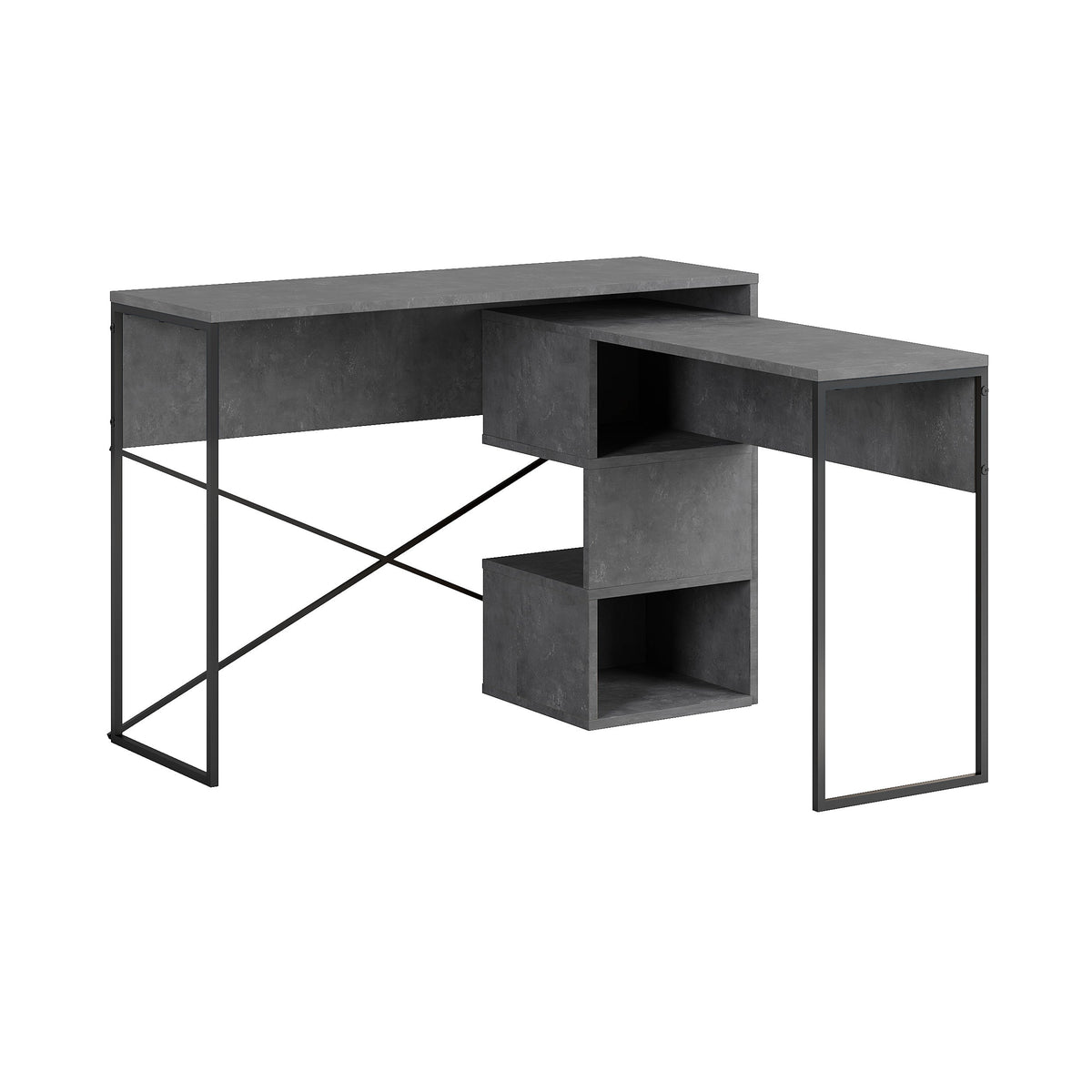 Decortieliving - Badau Multi Purpose Working Table – Modern 2-in-1 Desk with Storage for Home Office or Study