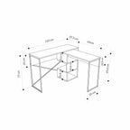 Decortieliving - Badau Multi Purpose Working Table – Modern 2-in-1 Desk with Storage for Home Office or Study