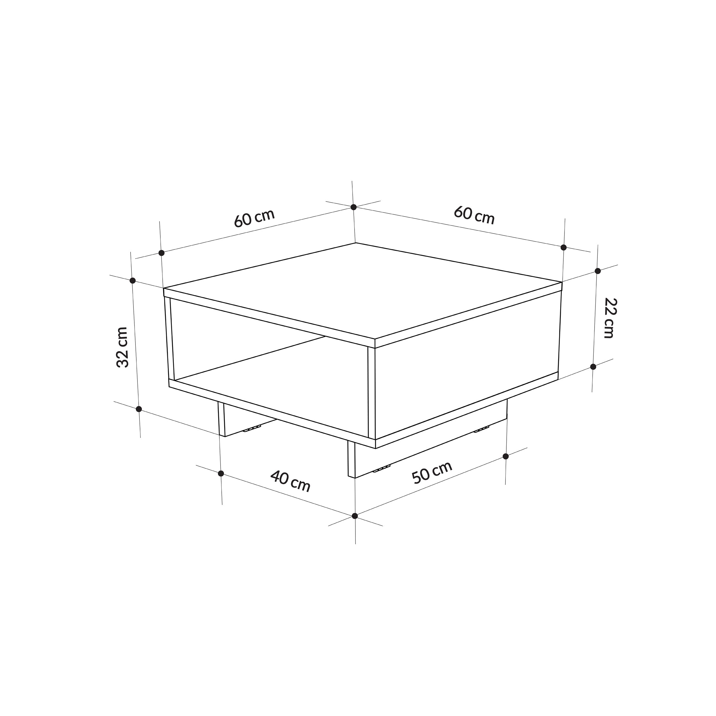 Decortieliving - Hola Modern Coffee Table Multipurpose H 32cm