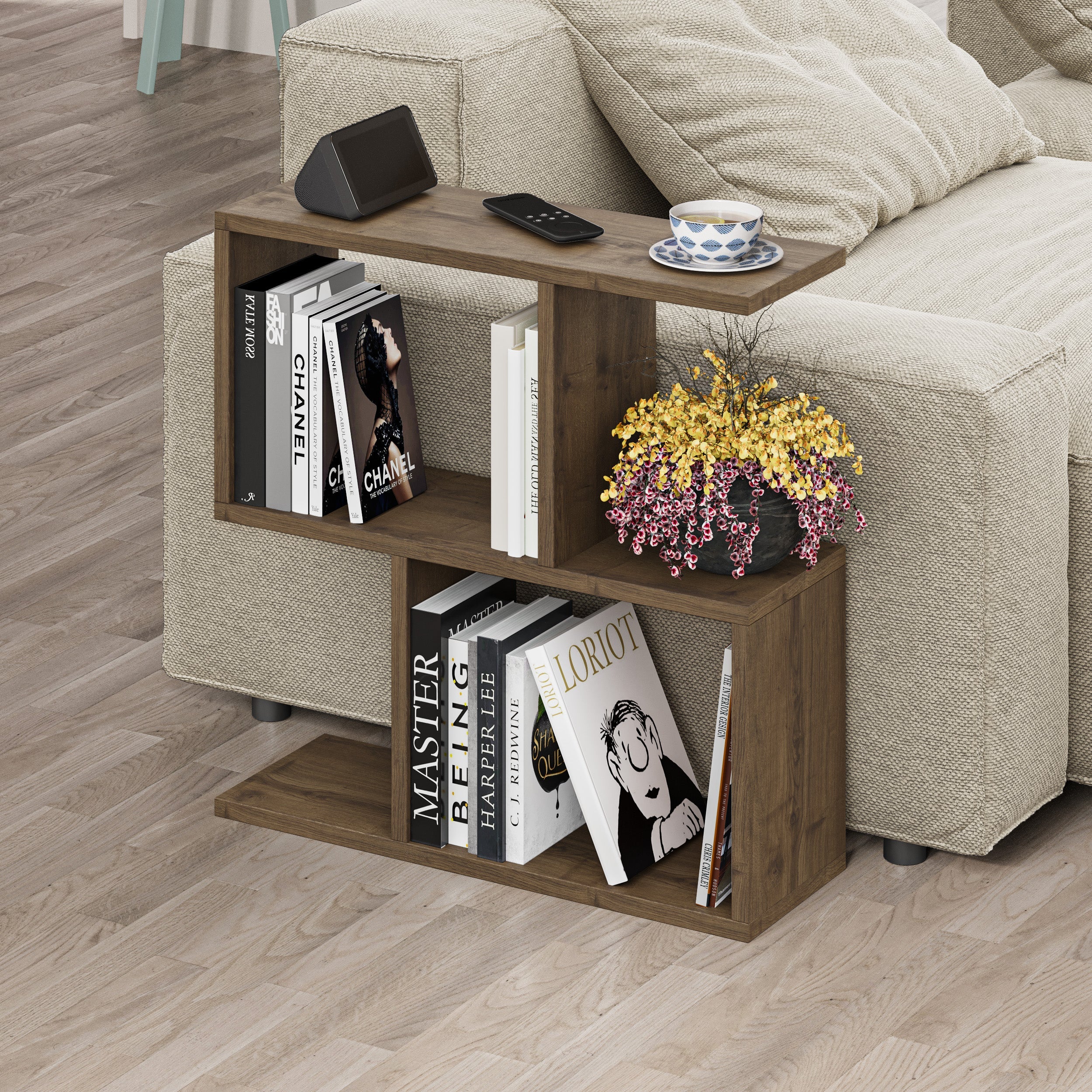 Decortieliving - Homemania Modern Side Table with 4 Open Shelves