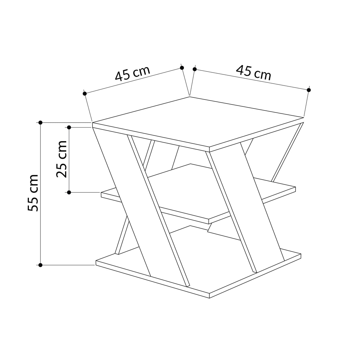 Decortieliving - Cyclo Modern Coffee Table Multipurpose H 55cm