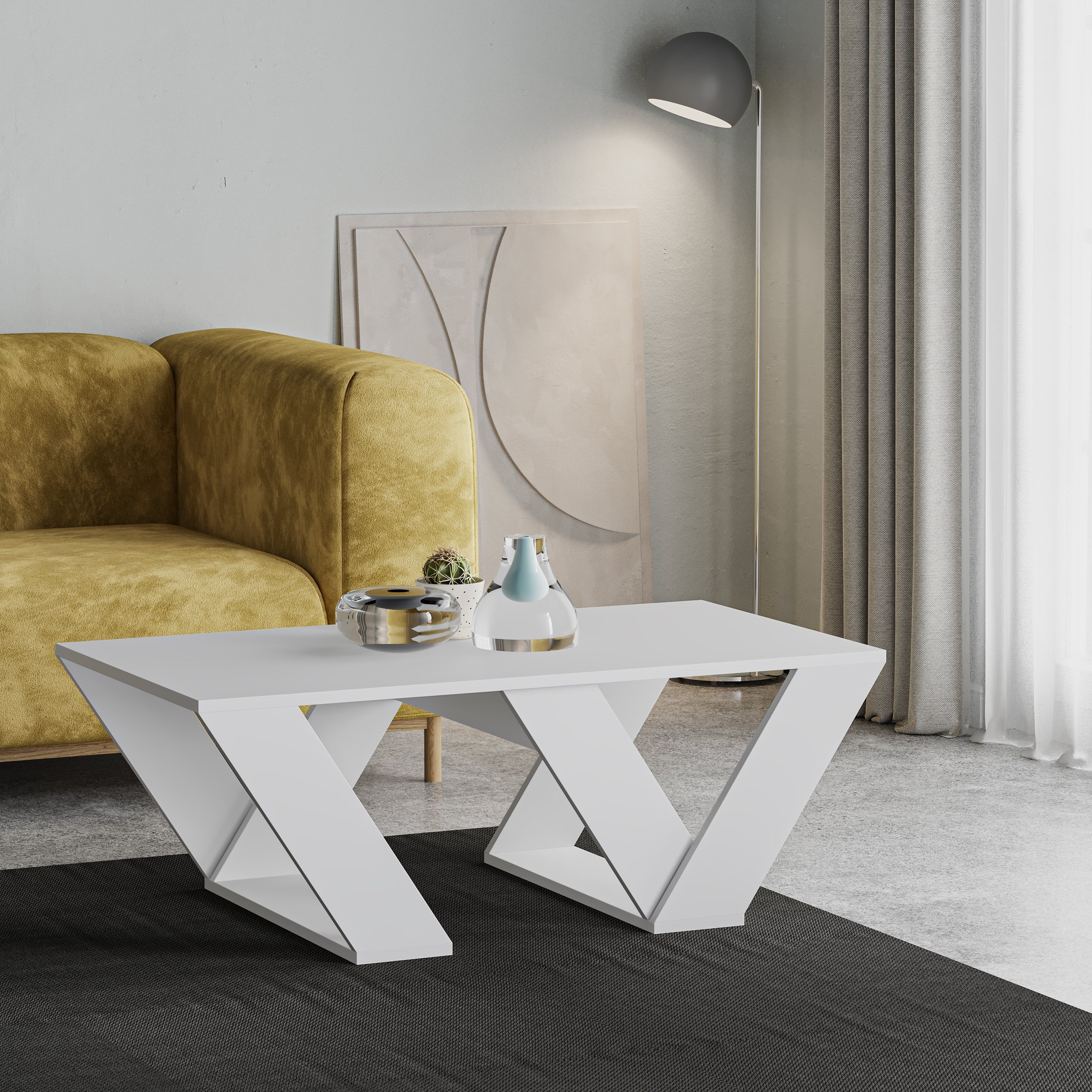 Decortieliving - Pipra Modern Coffee Table Multipurpose H 40cm