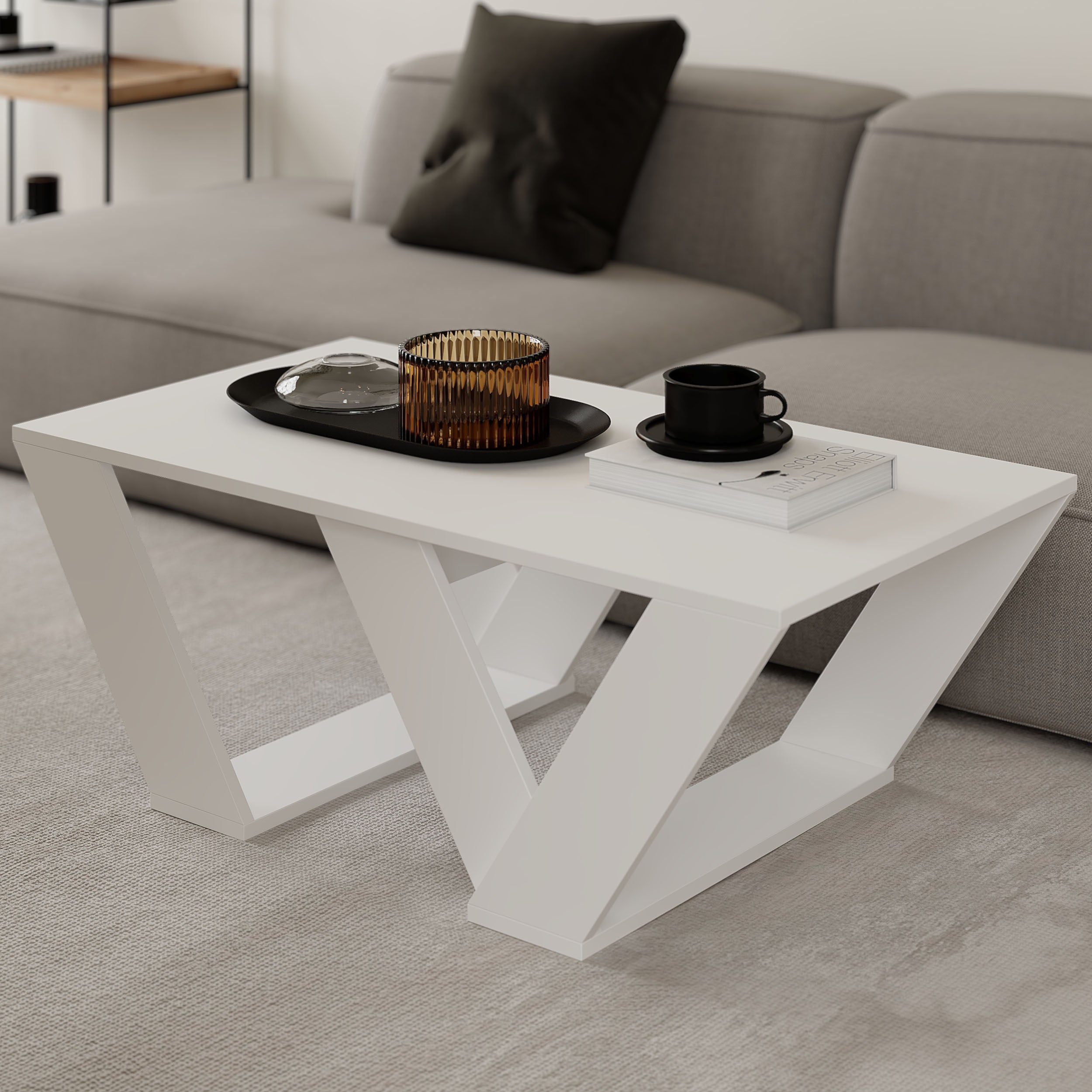 Decortieliving - Pipra Modern Coffee Table Multipurpose H 40cm