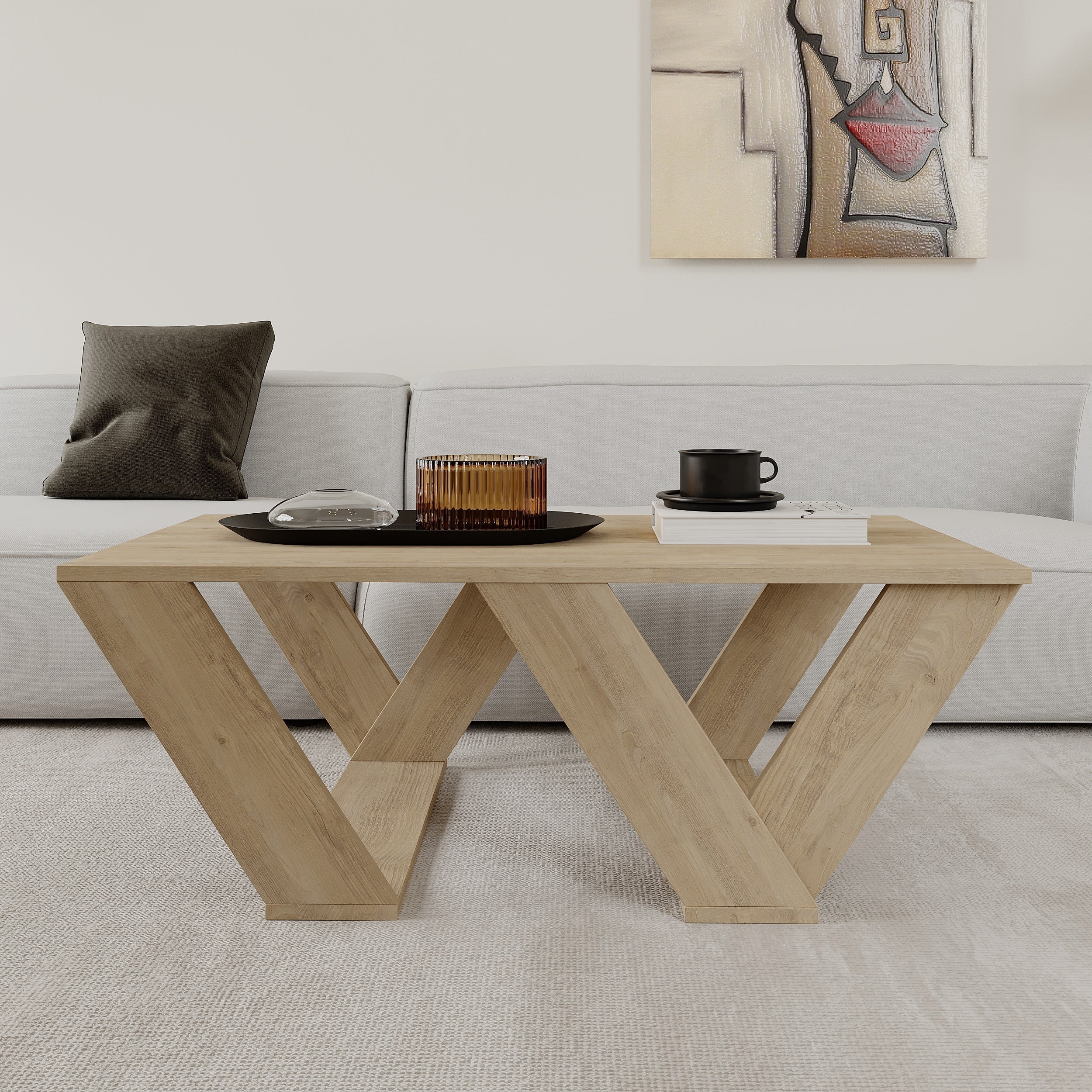 Decortieliving - Pipra Modern Coffee Table Multipurpose H 40cm