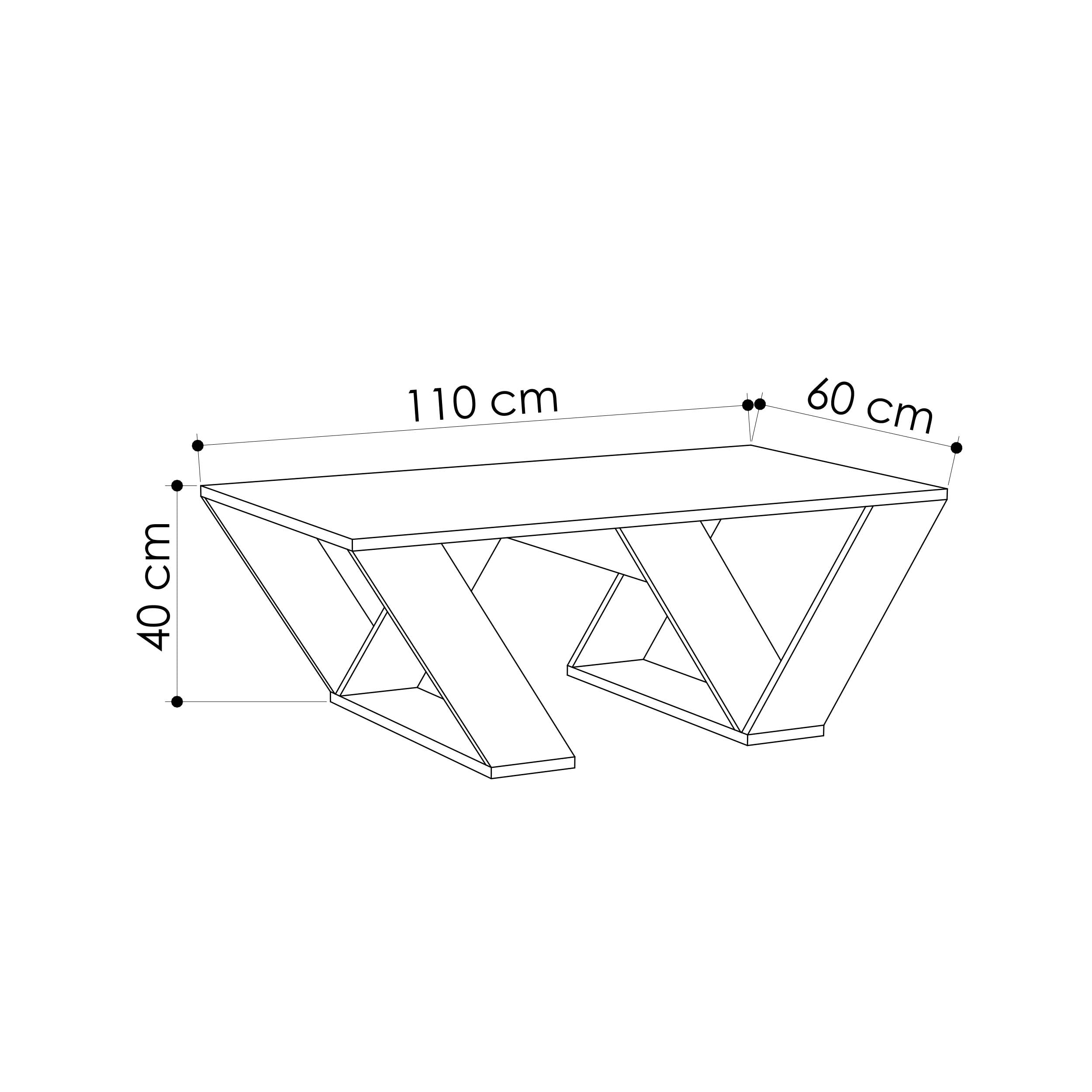 Decortieliving - Pipra Modern Coffee Table Multipurpose H 40cm