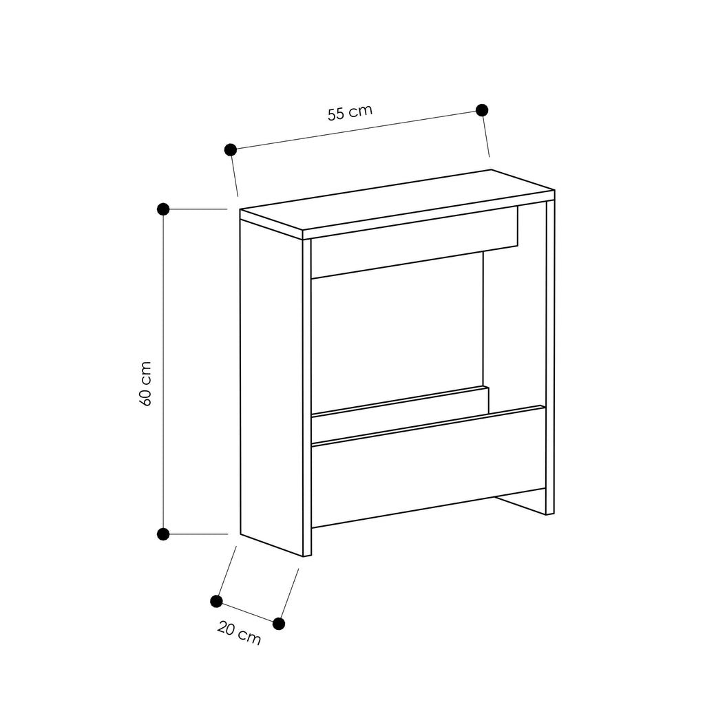 Decortieliving - Simpi Side Table with Magazine Rack – Compact Modern End Table for Small Spaces
