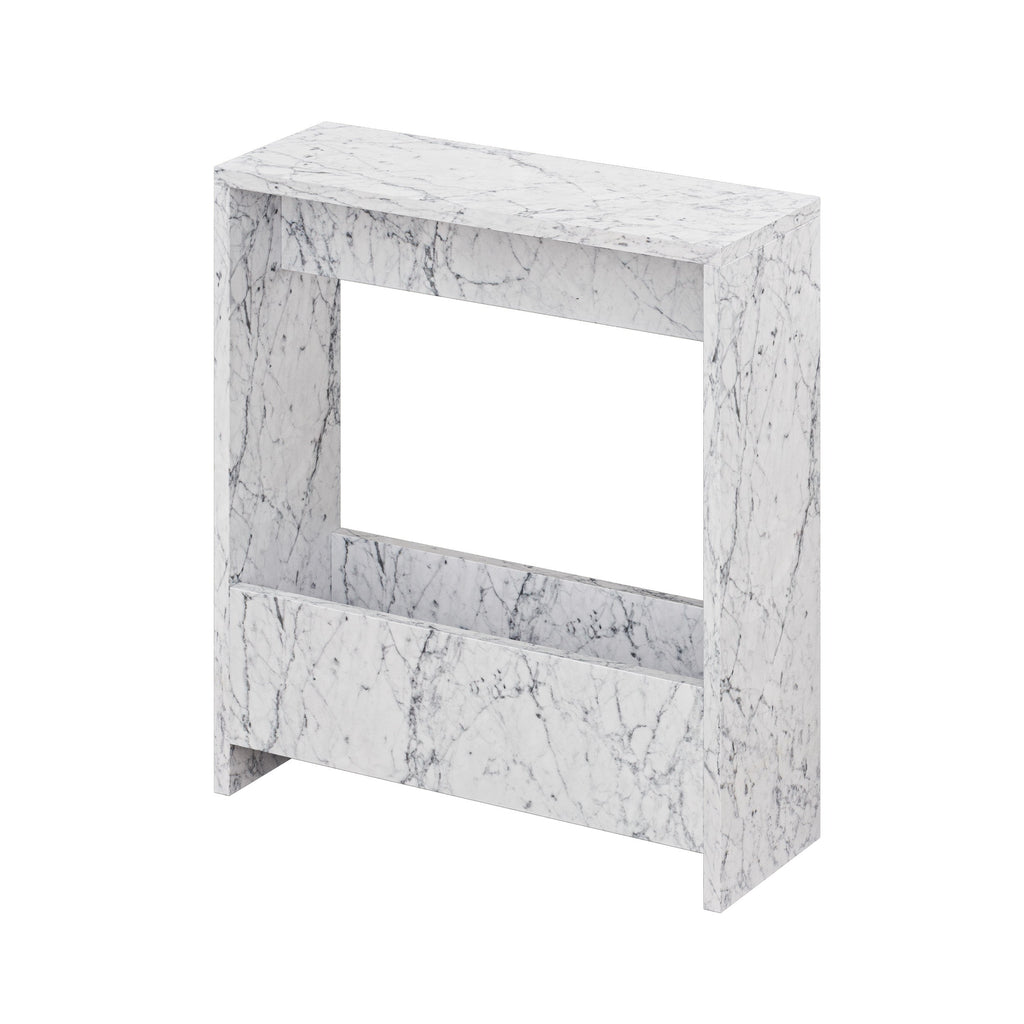 Decortieliving - Simpi Side Table with Magazine Rack – Compact Modern End Table for Small Spaces