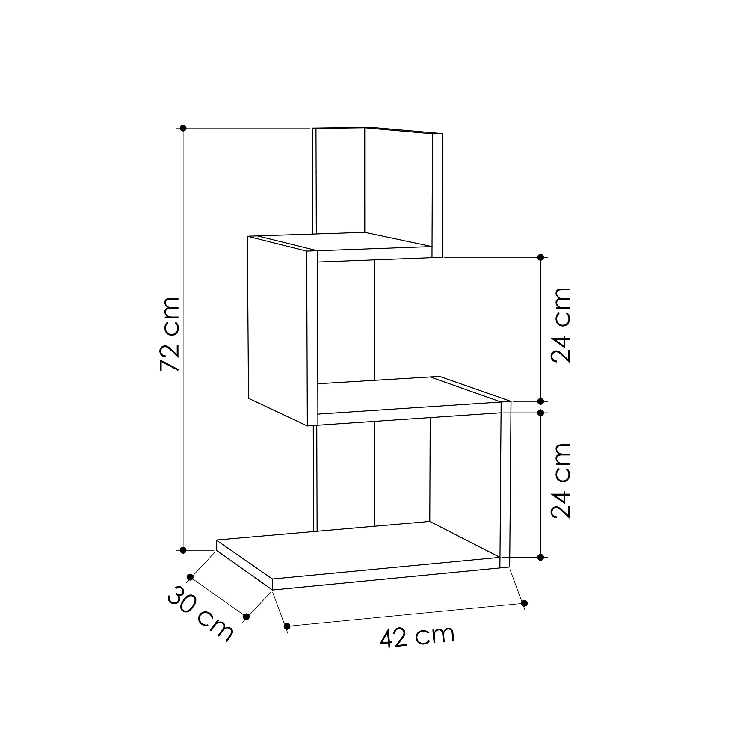 Decortieliving - Rosie Modern Side End Table Multipurpose With Creativeness H 72cm