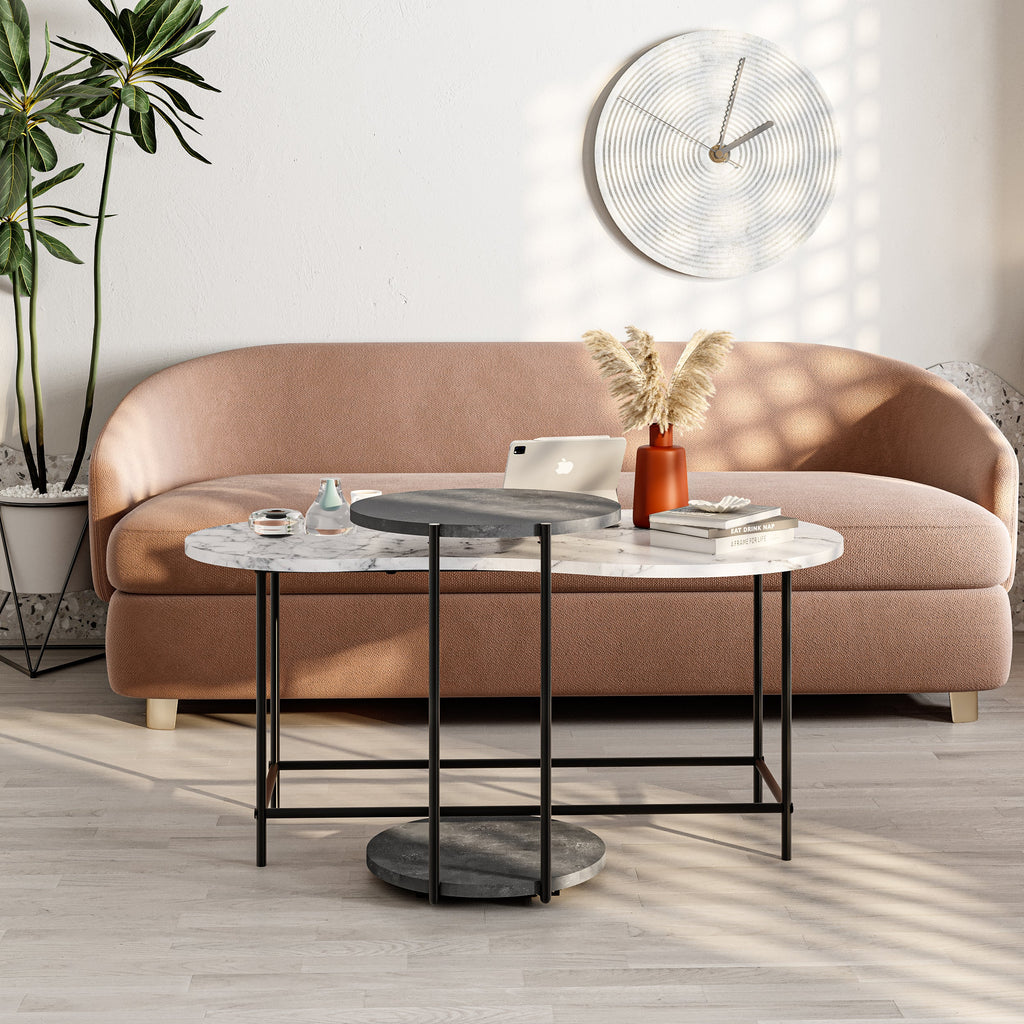 Table basse gigogne Cuddle - Ensemble moderne de 2 pièces