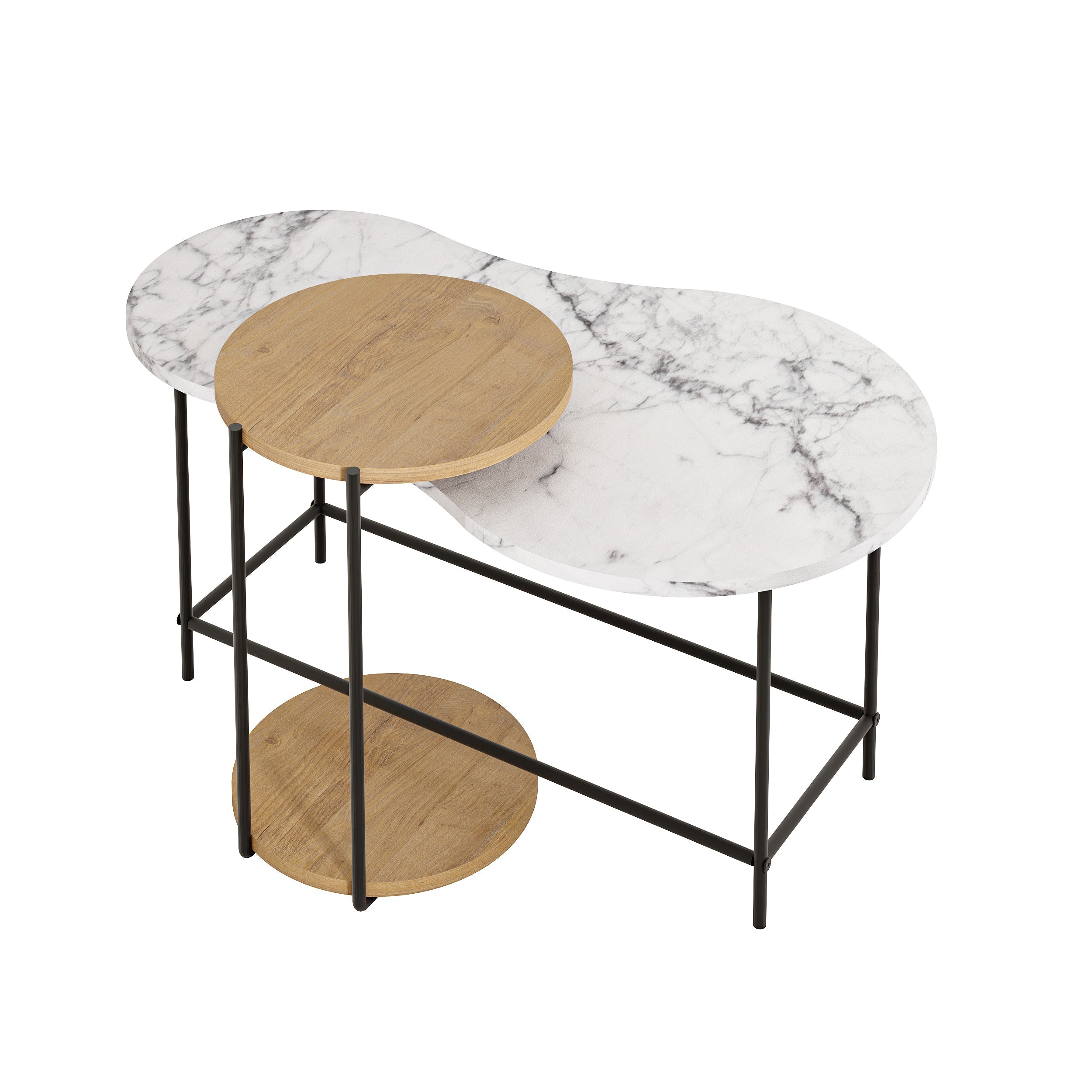 Table basse gigogne Cuddle - Ensemble moderne de 2 pièces