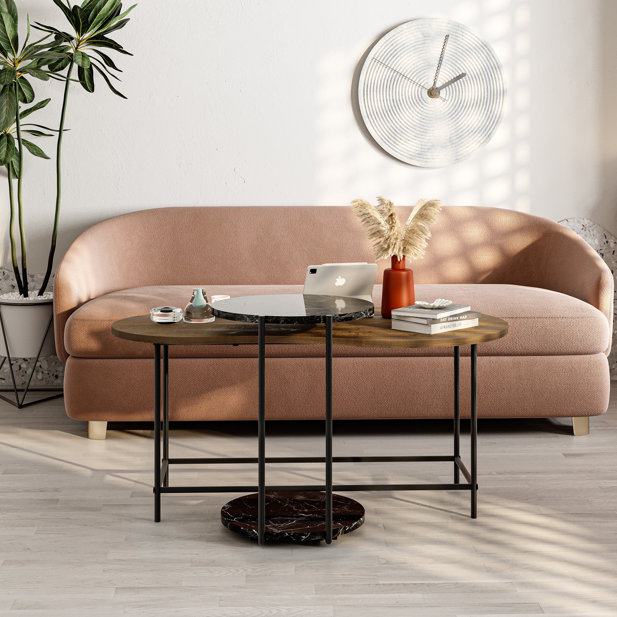 Table basse gigogne Cuddle - Ensemble moderne de 2 pièces