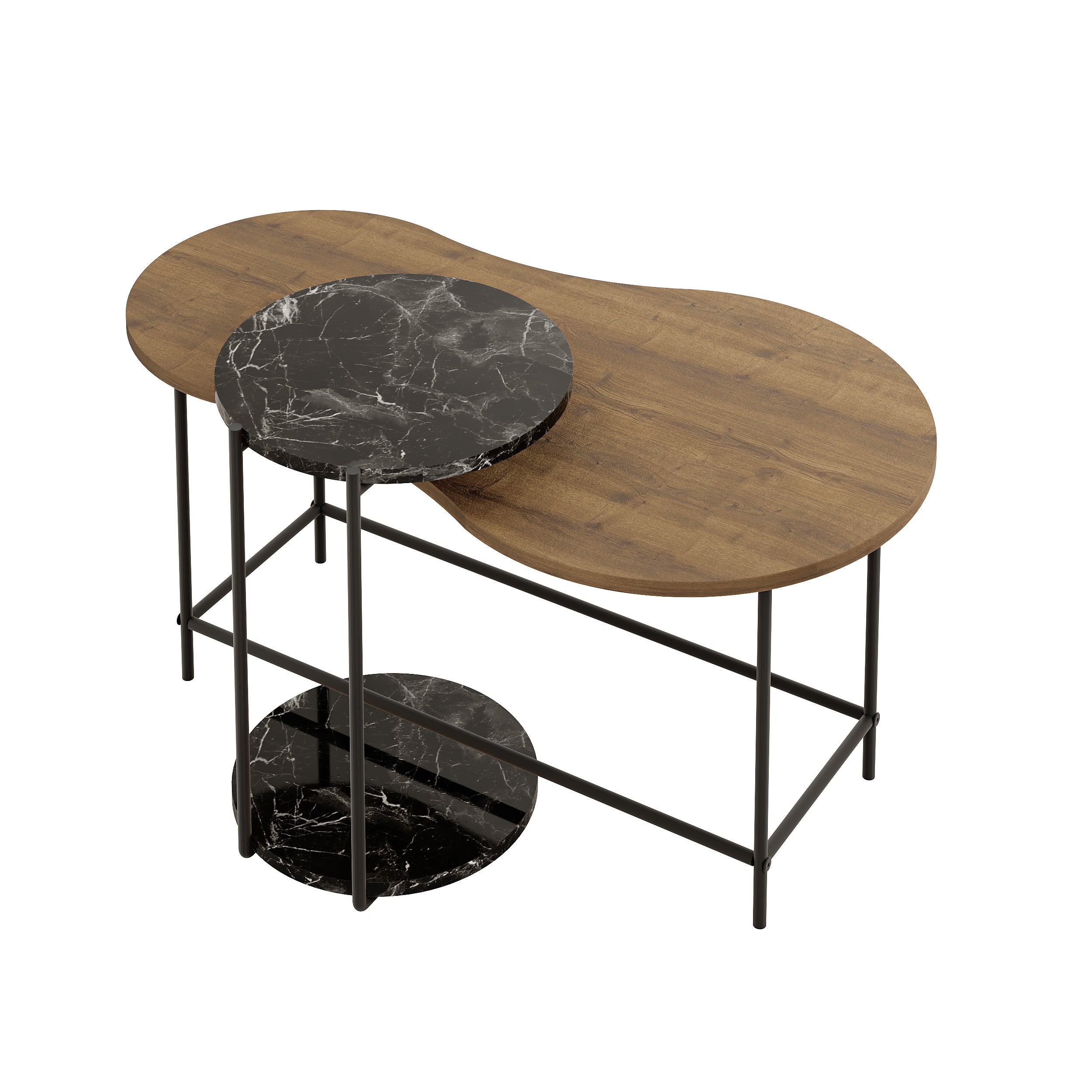 Table basse gigogne Cuddle - Ensemble moderne de 2 pièces