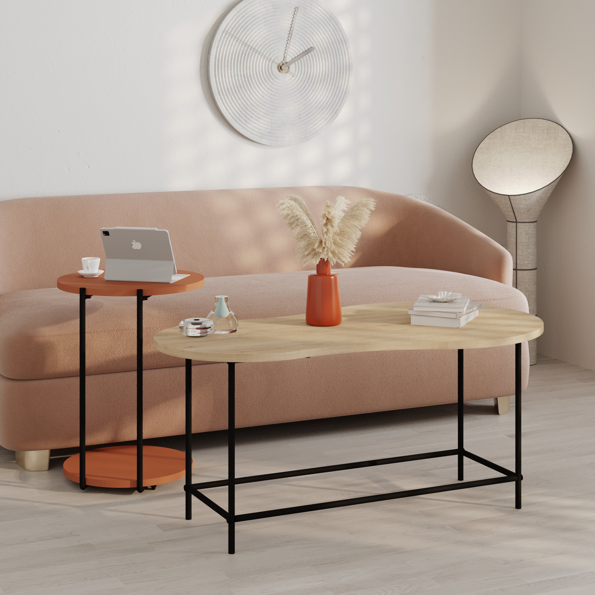 Table basse gigogne Cuddle - Ensemble moderne de 2 pièces
