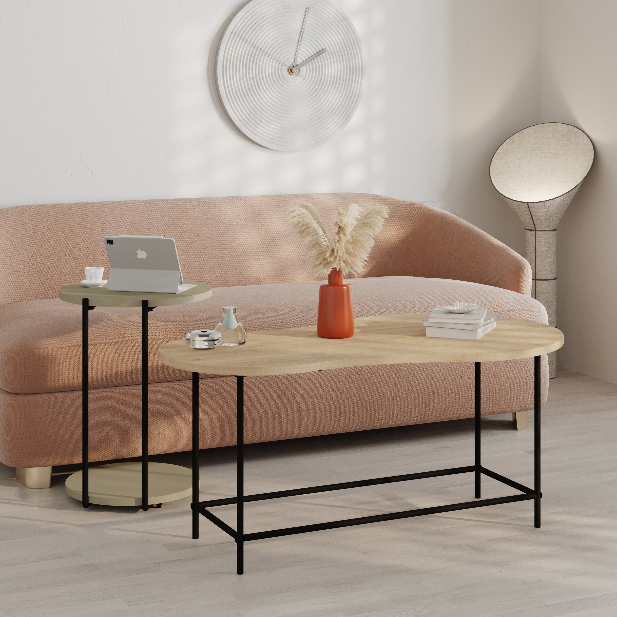 Table basse gigogne Cuddle - Ensemble moderne de 2 pièces