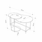 Decortieliving - Cuddle Coffee Table - Modern 2-piece Nested Set