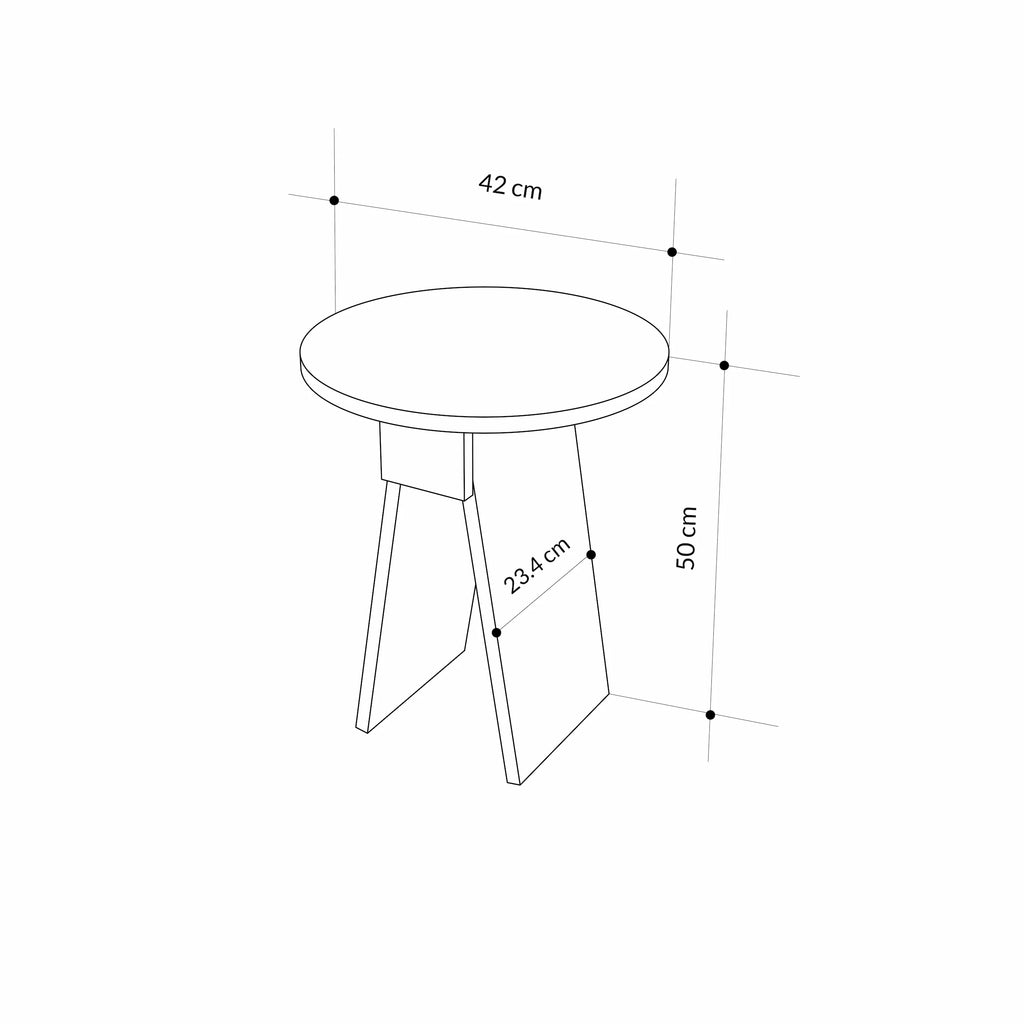 Decortieliving - Chen Side Table – Modern Round Accent Table for Living Room, Bedroom or Entryway