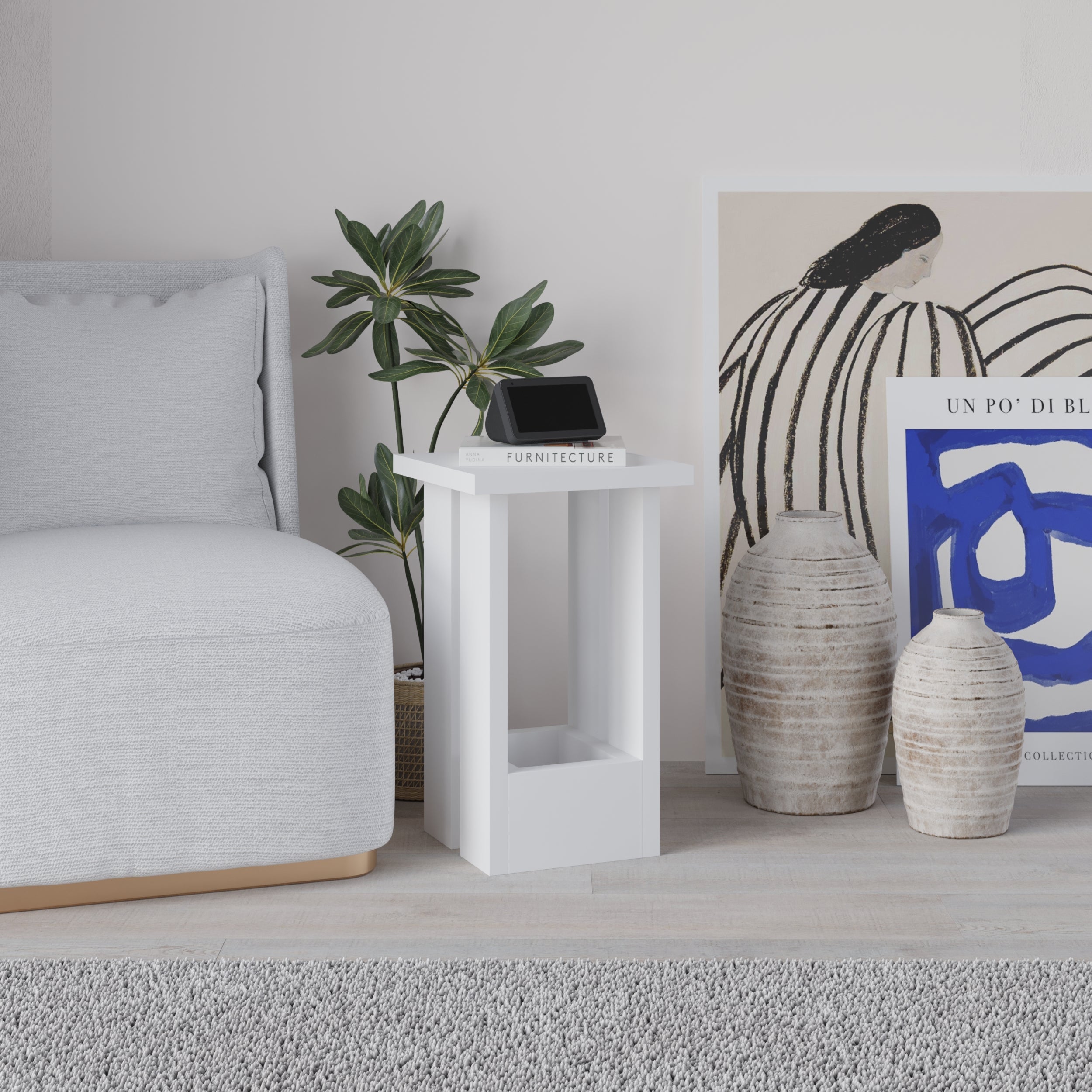 Decortieliving - Tasos Side Table – Modern Compact Side Table for Bedside & Sofa
