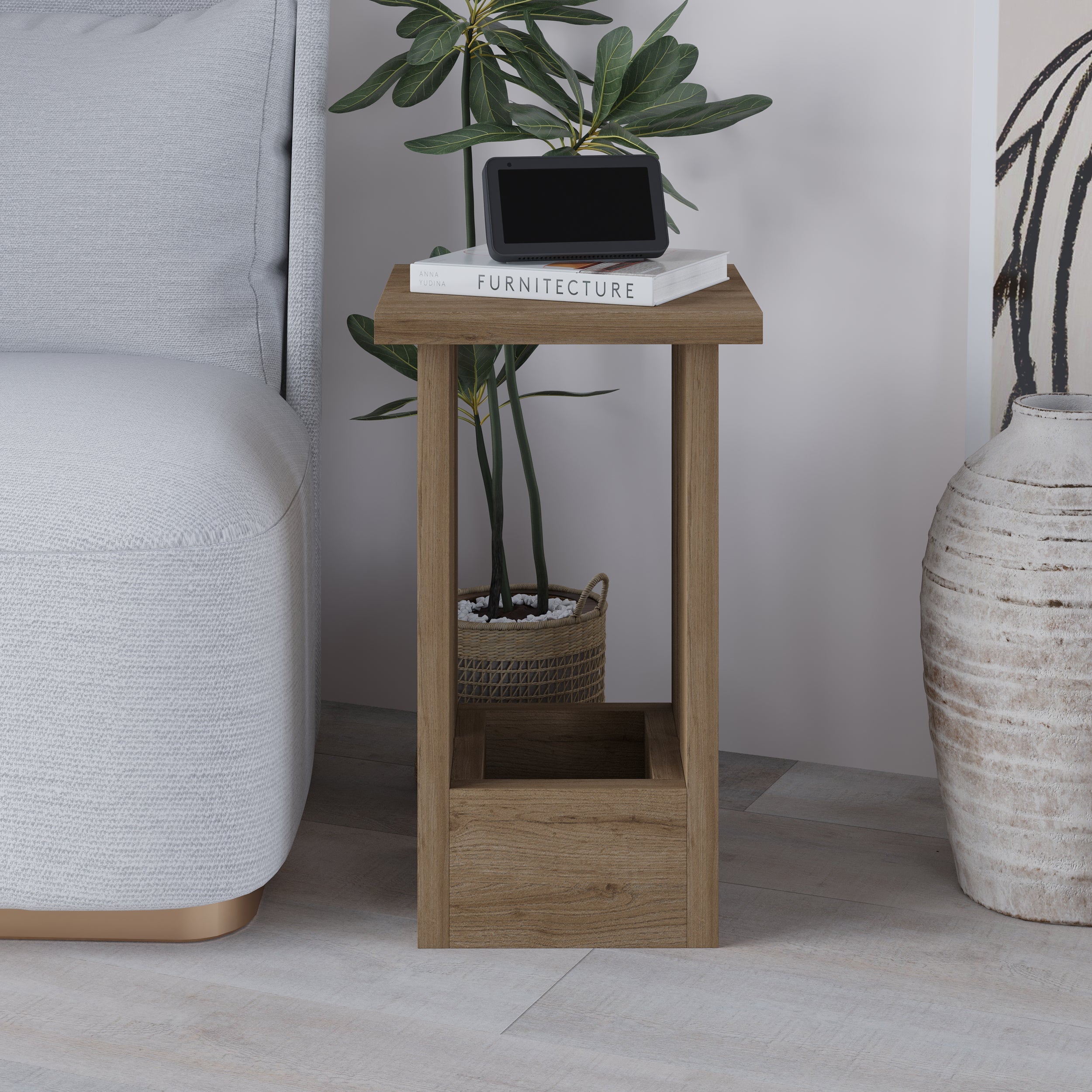 Decortieliving - Tasos Side Table – Modern Compact Side Table for Bedside & Sofa