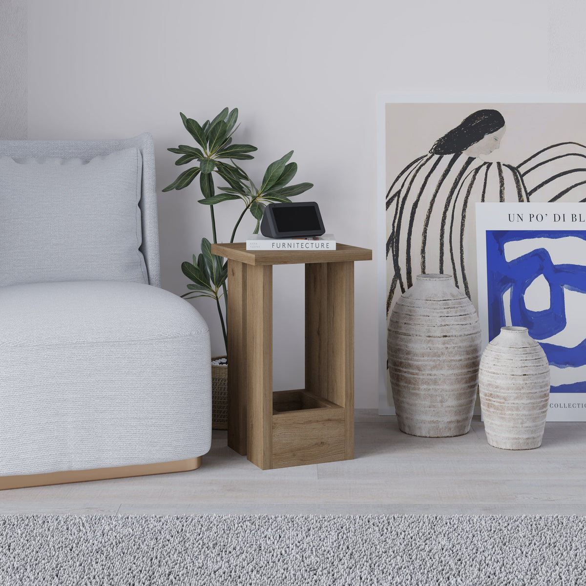 Decortieliving - Tasos Side Table – Modern Compact Side Table for Bedside & Sofa