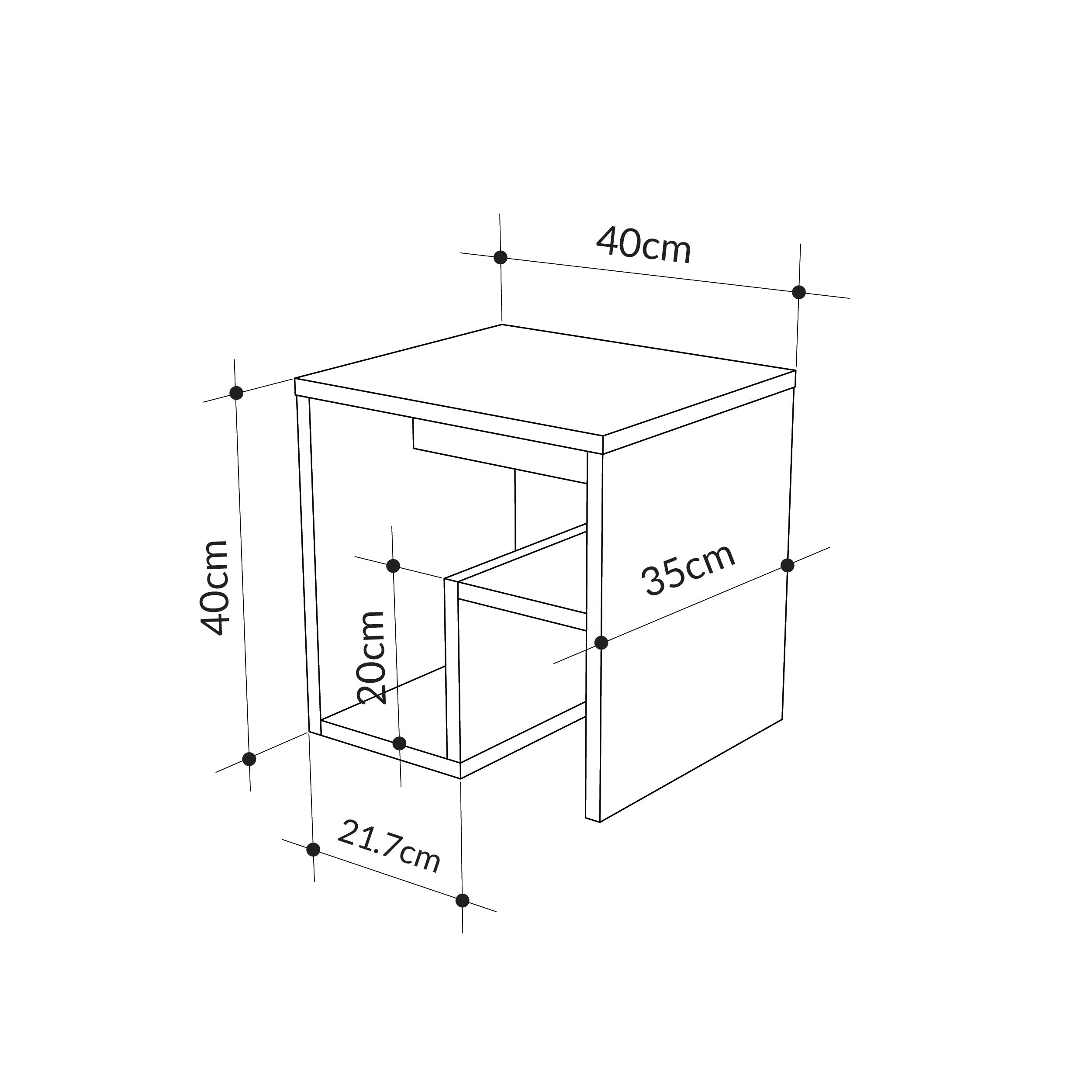 Decortieliving - Bon Side Table with Magazine Rack – Compact Modern End Table for Small Spaces