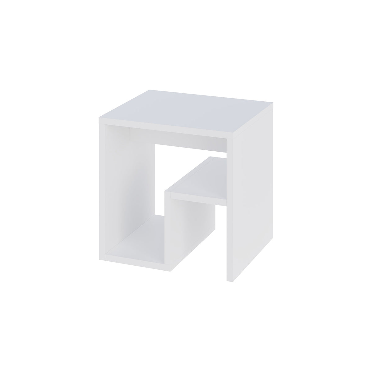 Decortieliving - Bon Side Table with Magazine Rack – Compact Modern End Table for Small Spaces