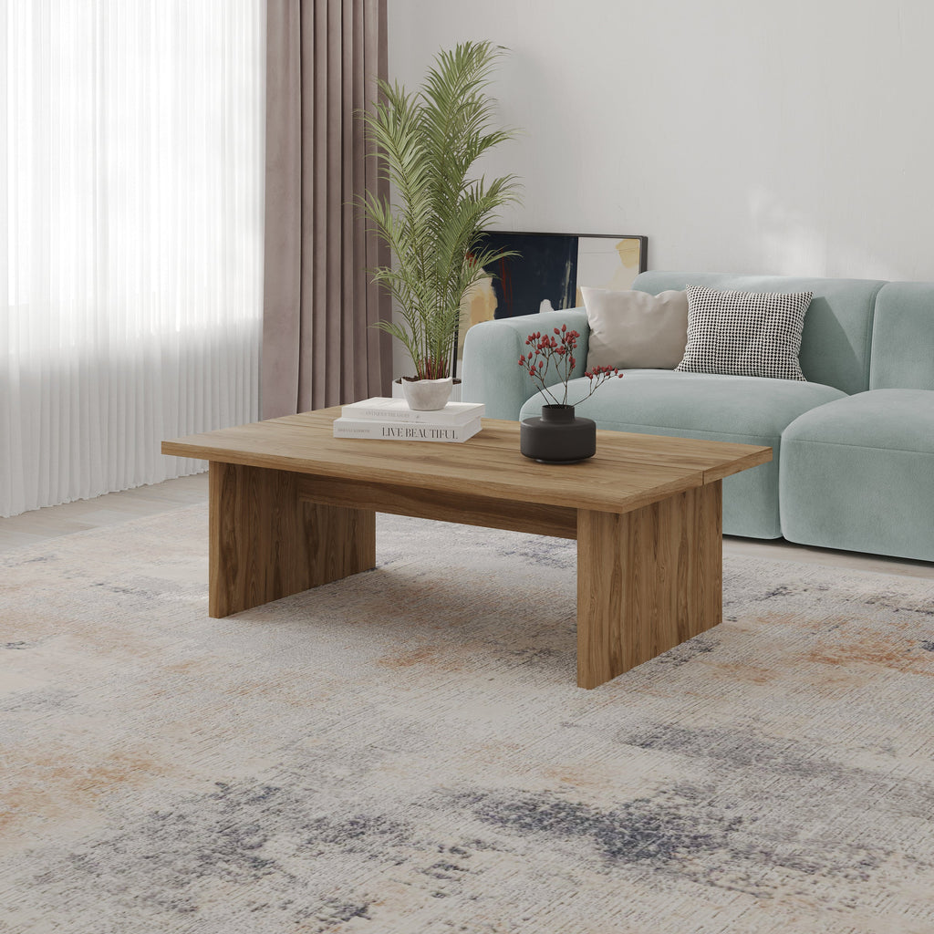 Table basse Loana – Table de salon moderne avec plateau en deux parties