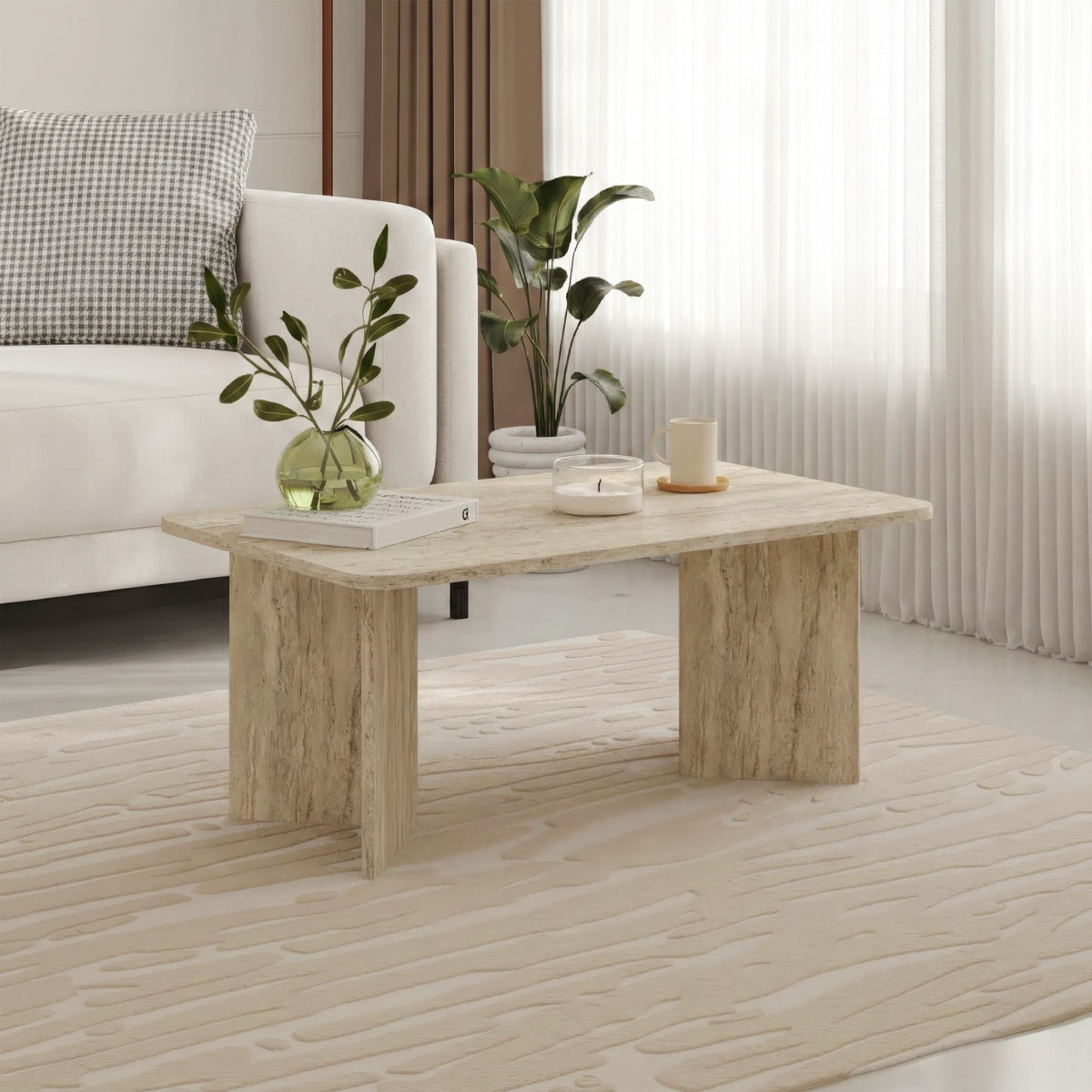 Decortieliving - Sam Modern Radius Coffee Table - 60x100 cm